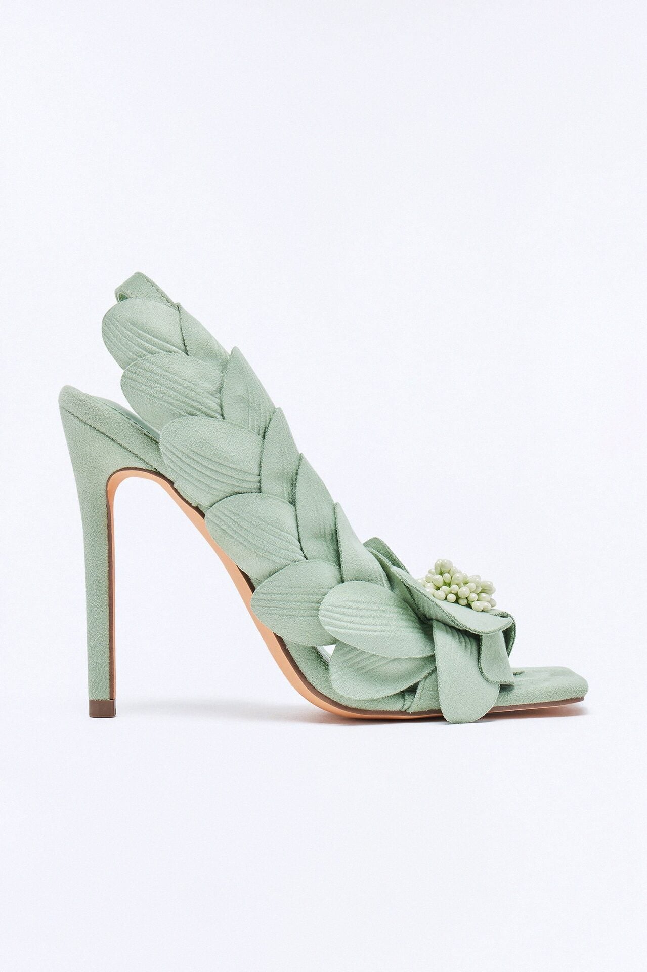 Elopement Flower Slingback Heels - Green image 1