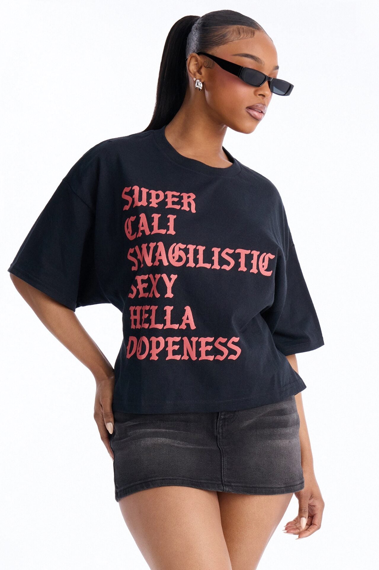 Super Cali Swagilistic Backless Tee - Black image 1