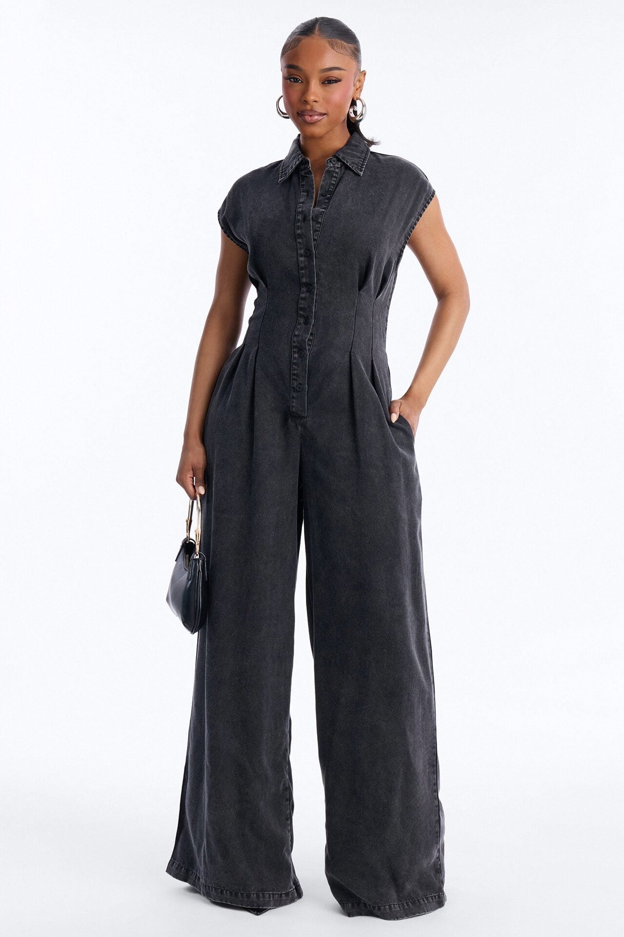 Astrid Chambray Jumpsuit - Black Wash image 1