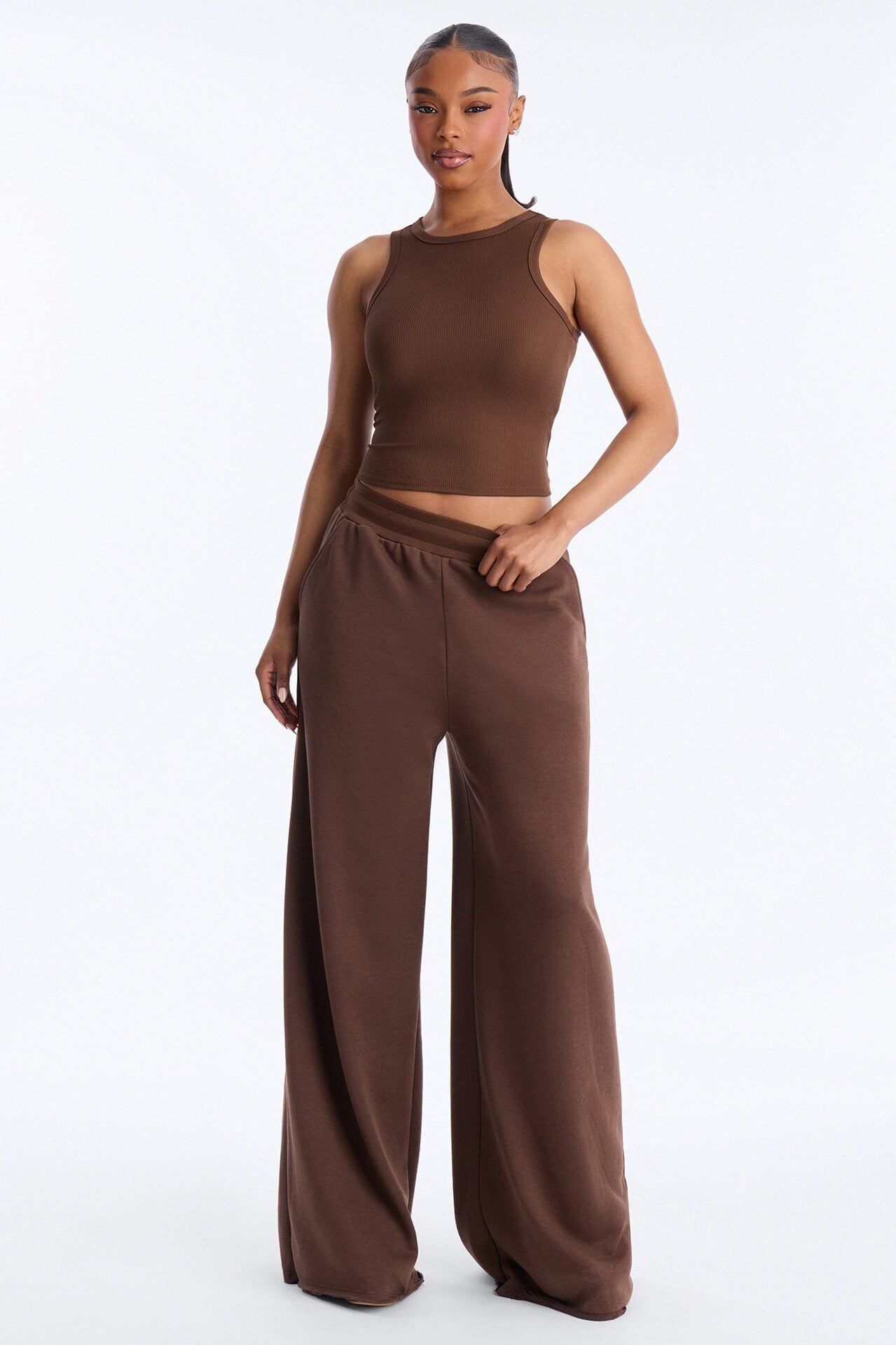 Valencia French Terry Pant Set - Brown image 1