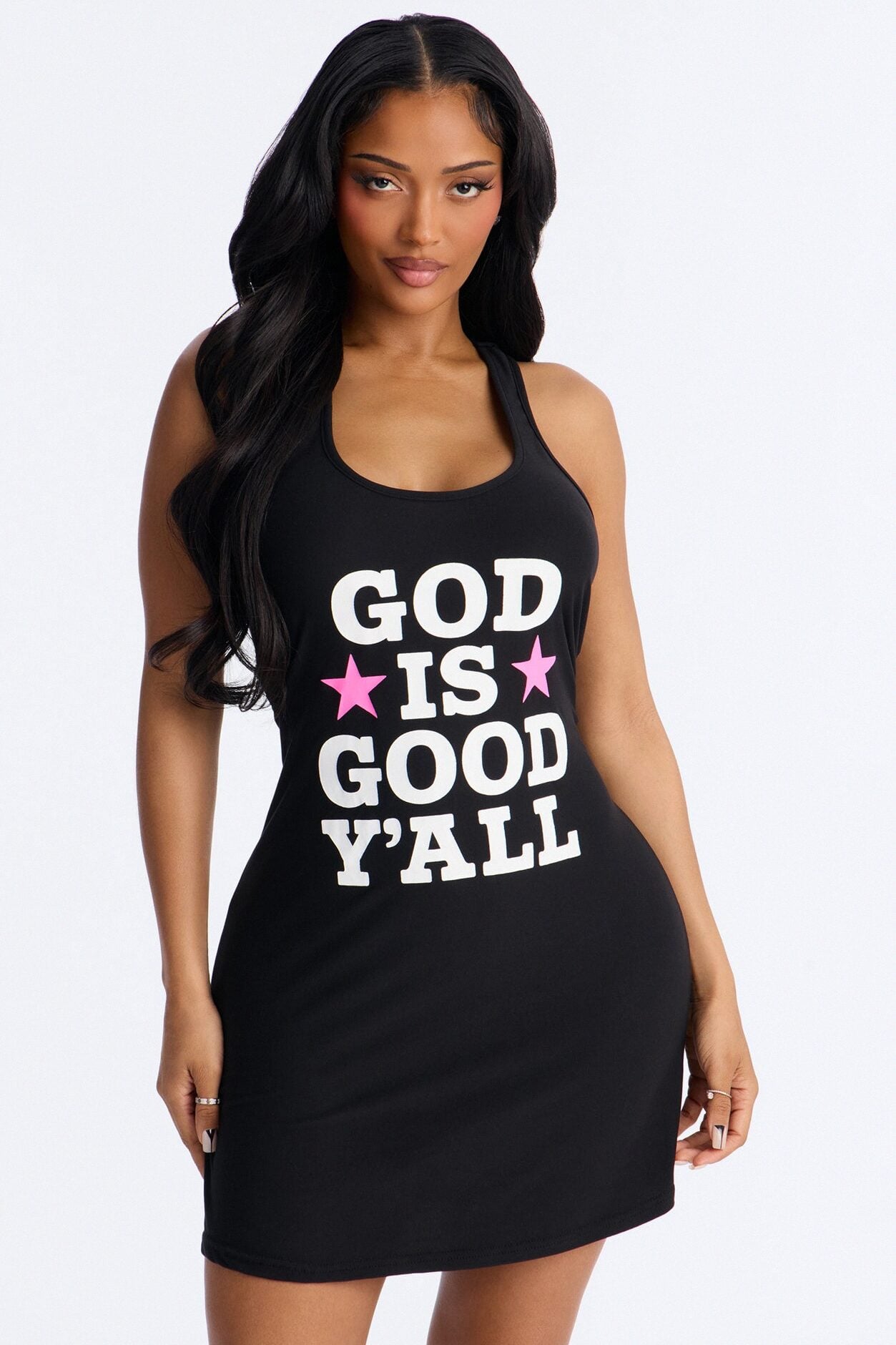 God Is Good PJ Sleep Dress - Black/combo image 1