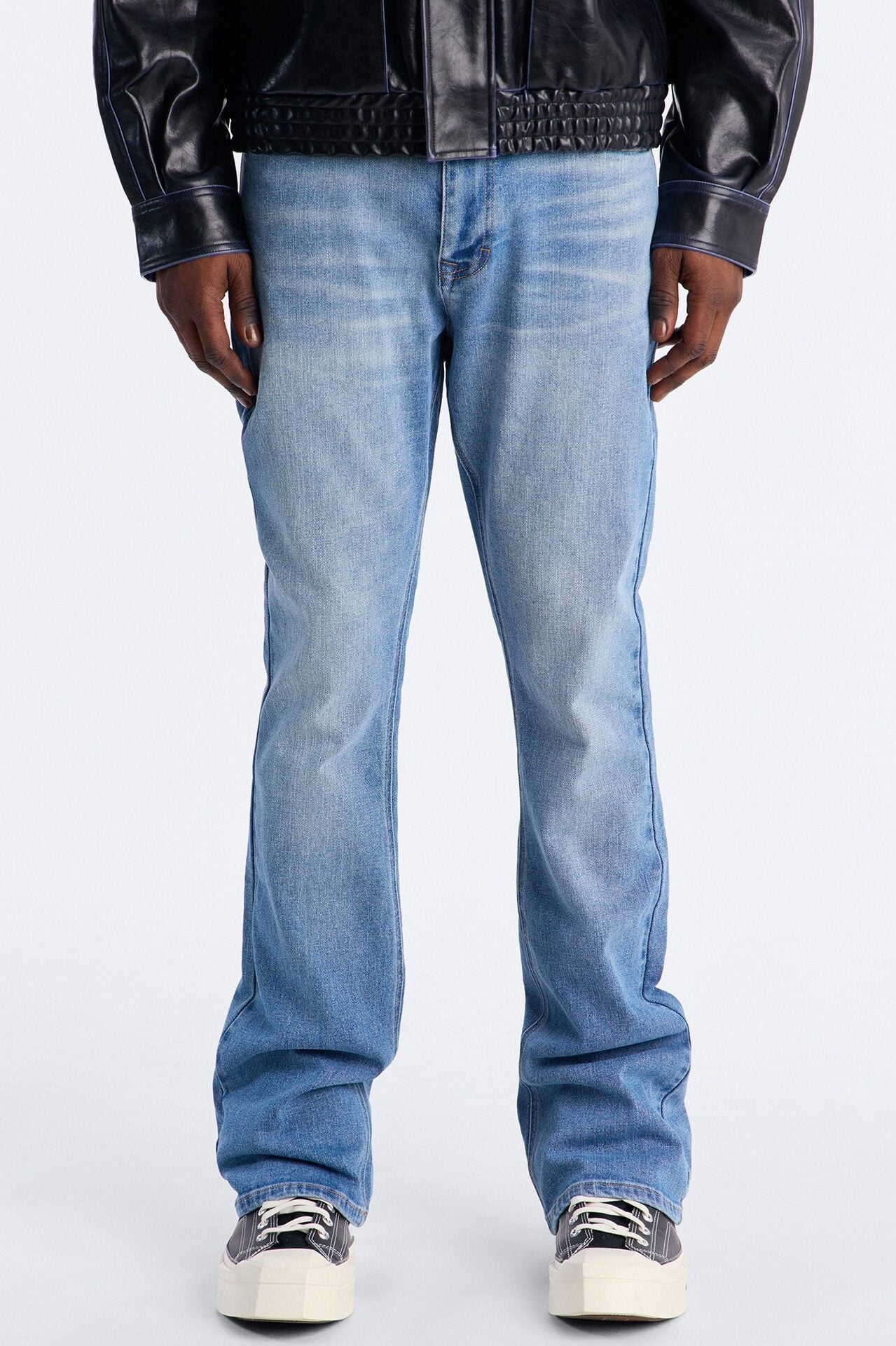 Essential Stacked Slim Flare Stretch Jean - Medium Blue Wash image 1
