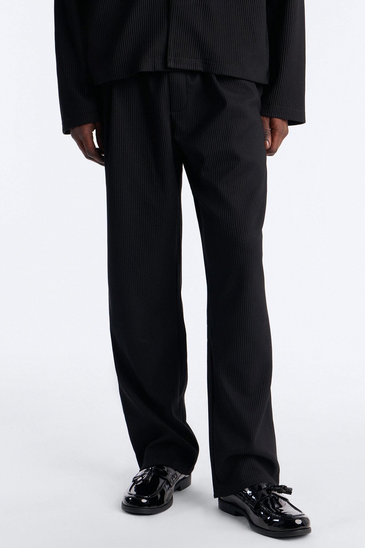 Show Up Straight Pleated Casual Trouser - Black image 1