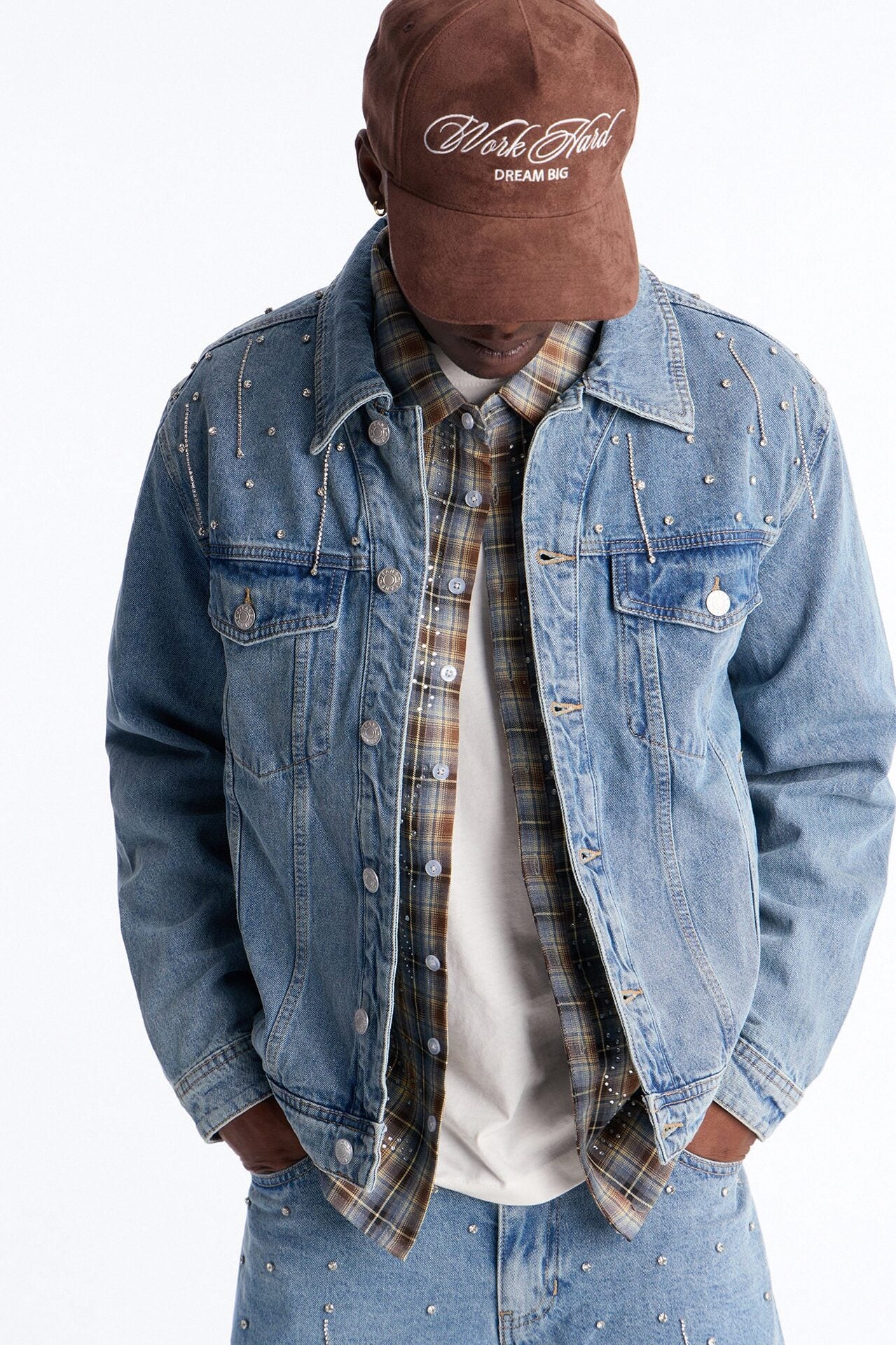Cropped Street Ice Denim Jacket - Light Wash image 1