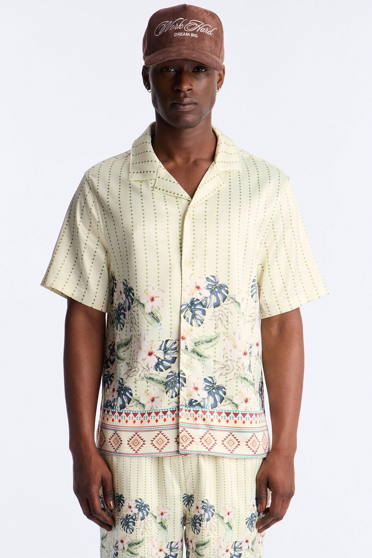 Catalina Island Cuban Collar Button Up Shirt - Yellow image 1