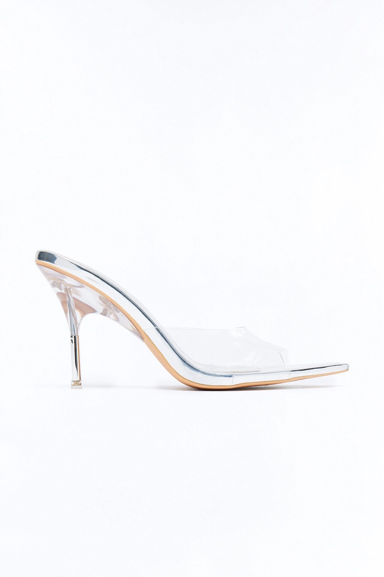Jammi Clear Strap Stiletto Heels - Silver image 1