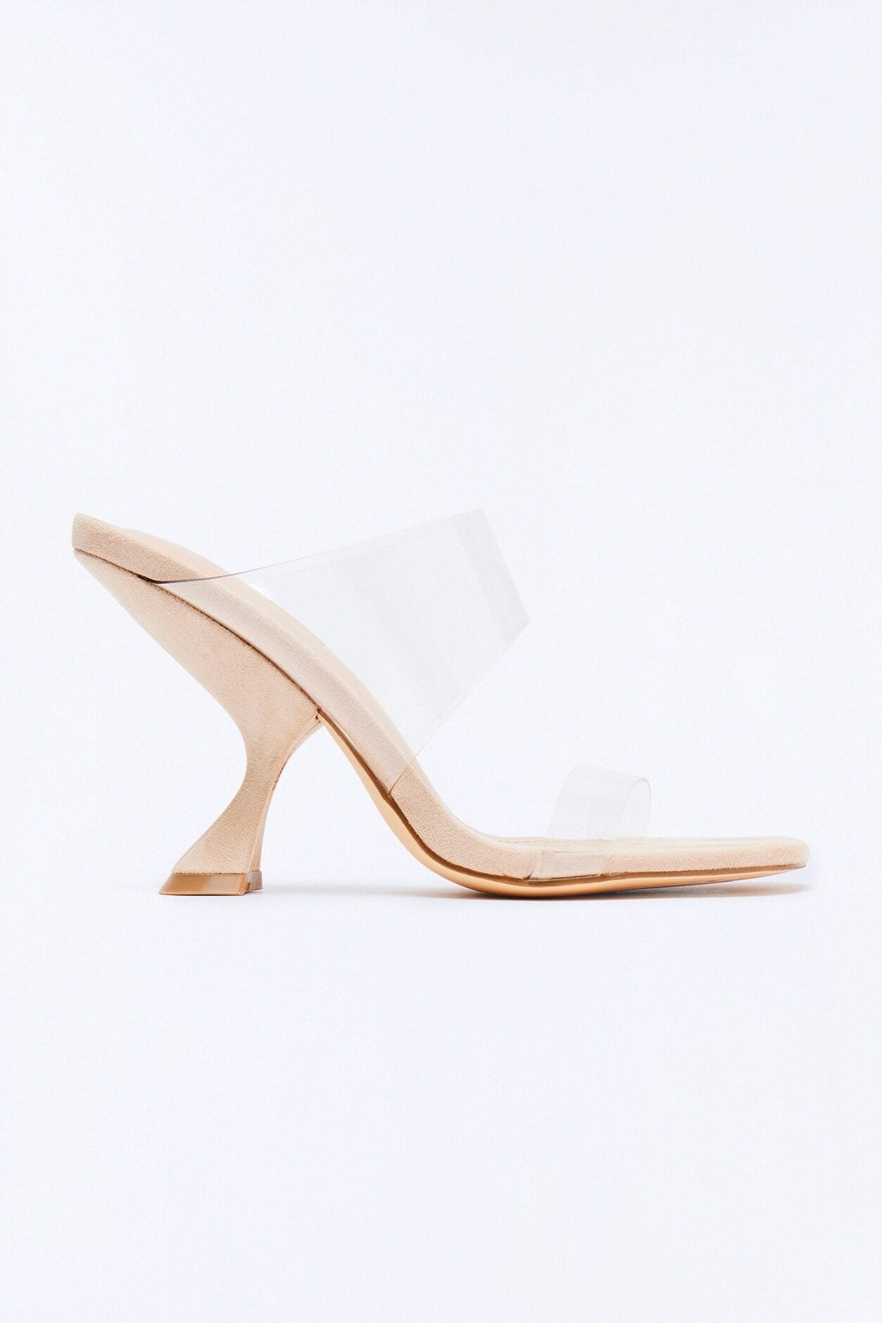 Nitsa Clear Strap Heels - Nude image 1