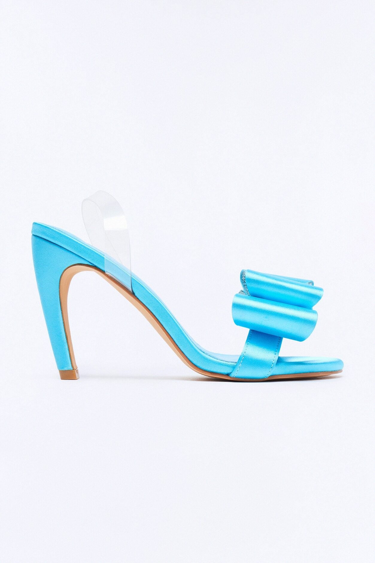 Jilanna Satin Bow Heels - Turquoise image 1