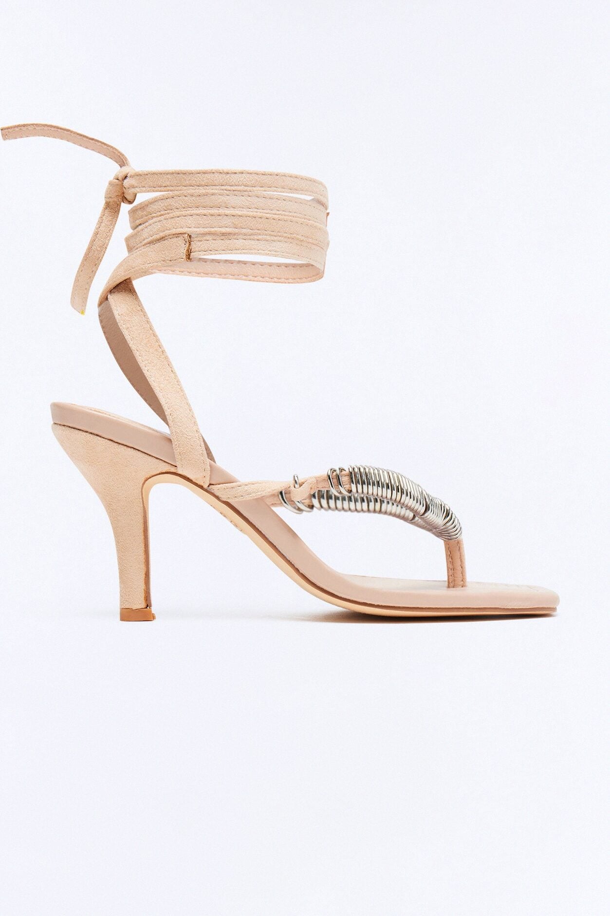 Flexa Thong Wrap Up Heels - Nude image 1