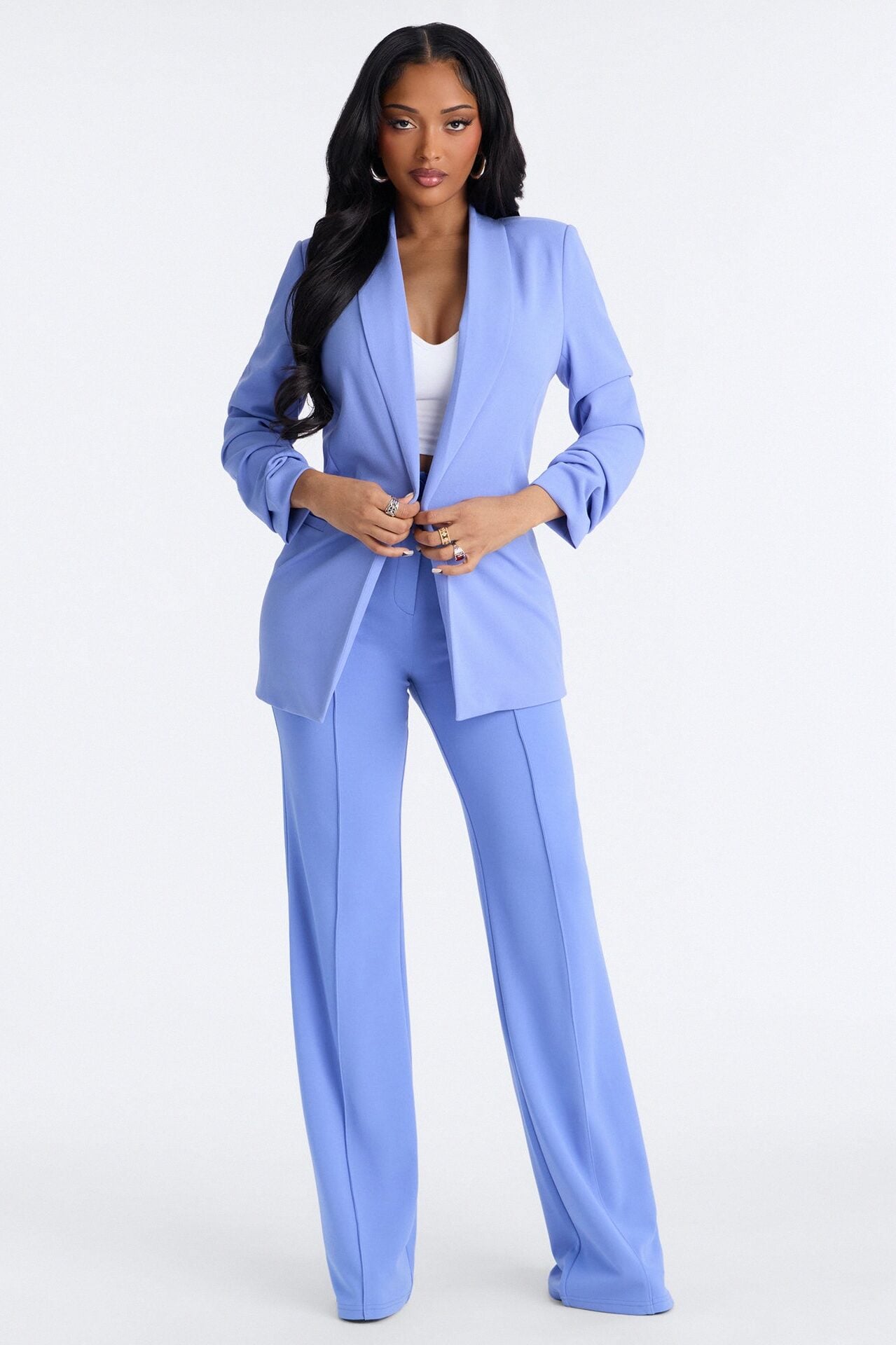 Heidi Wide Leg Trouser Pant - Periwinkle image 1