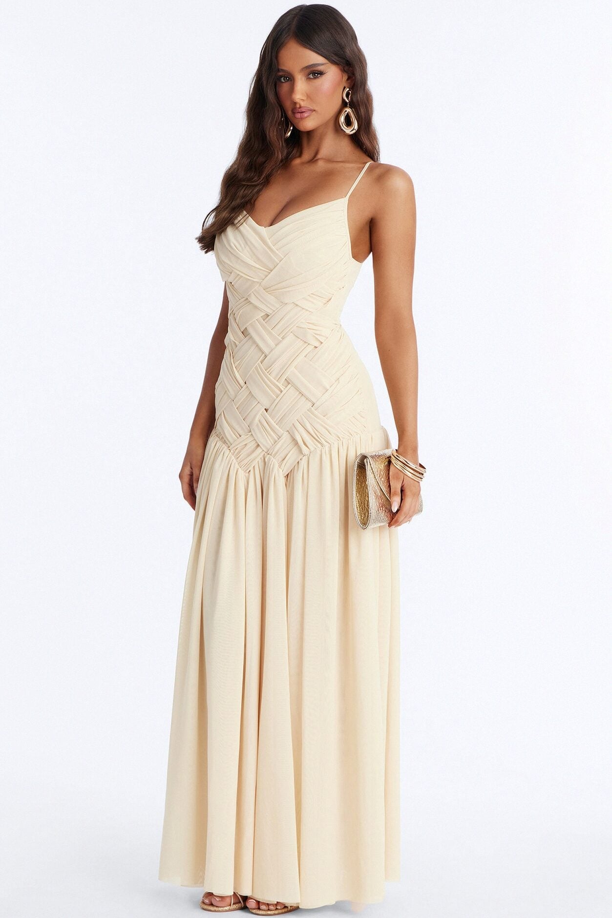 Wild At Heart Woven Mesh Maxi Dress - Butter Yellow image 1