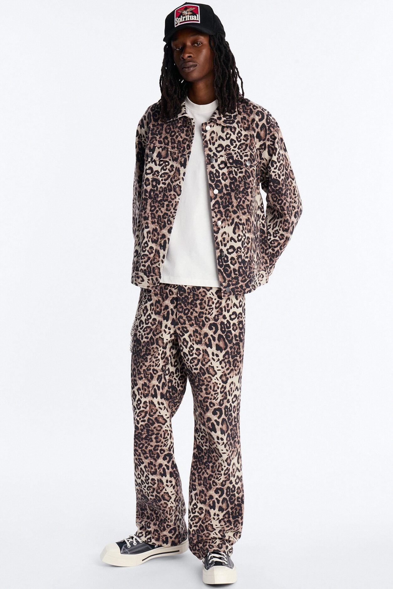 Marcy Wild Leopard Print Trucker Jacket - Brown image 1