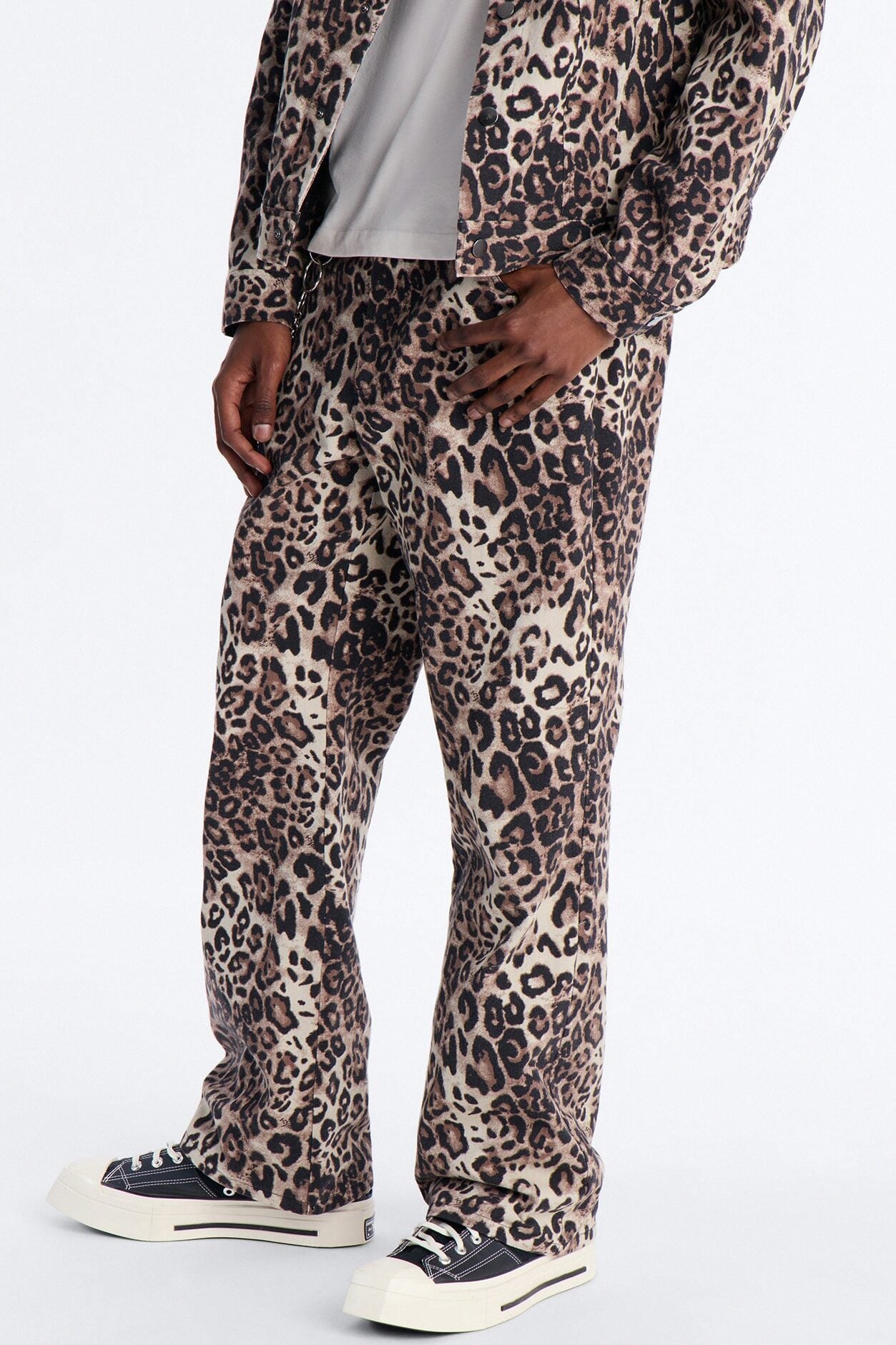 Straight Flare Marcy Wild Leopard Print Pant - Brown image 1
