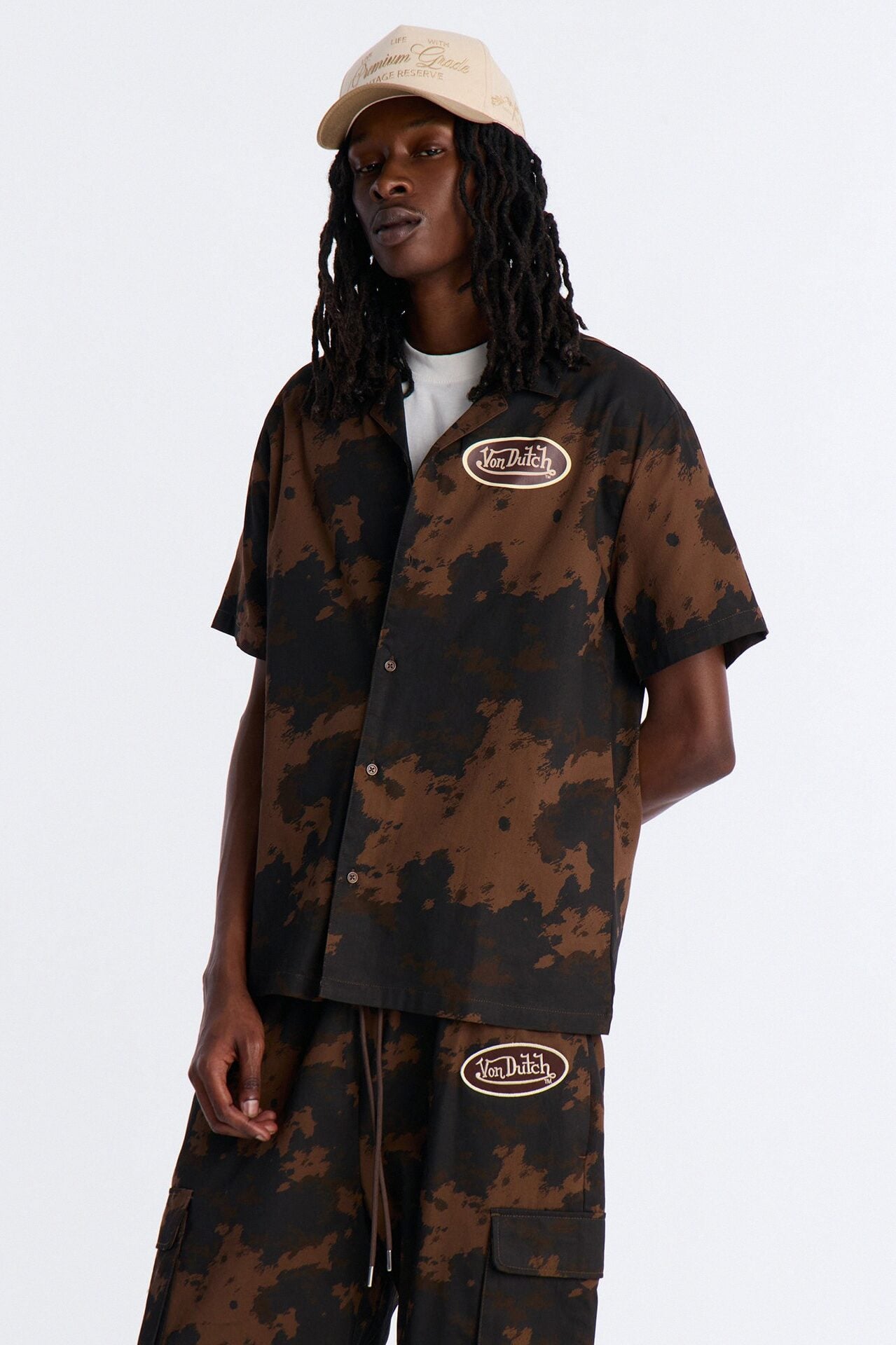 Von Dutch Rodeo Dual Cuban Button Up - Brown image 1
