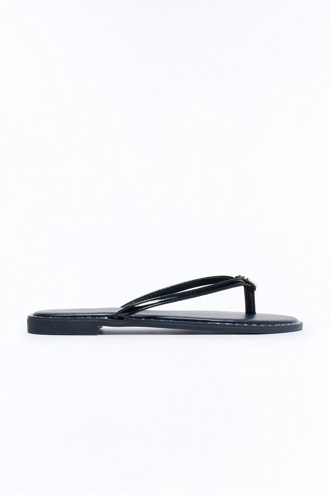 Rici Heart Flip Flops - Black image 1