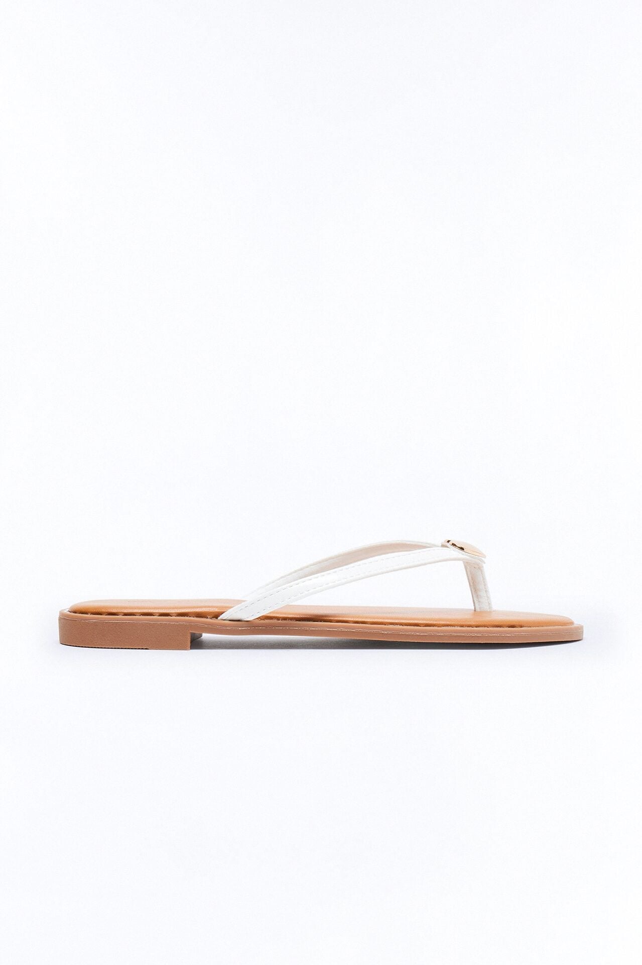 Rici Heart Flip Flops - White image 1
