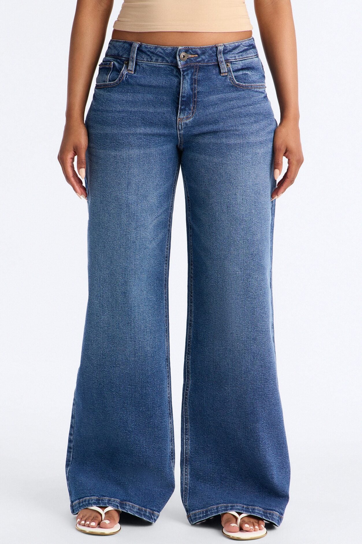 Southie Stretch Wide Leg Jeans - Dark Wash image 1