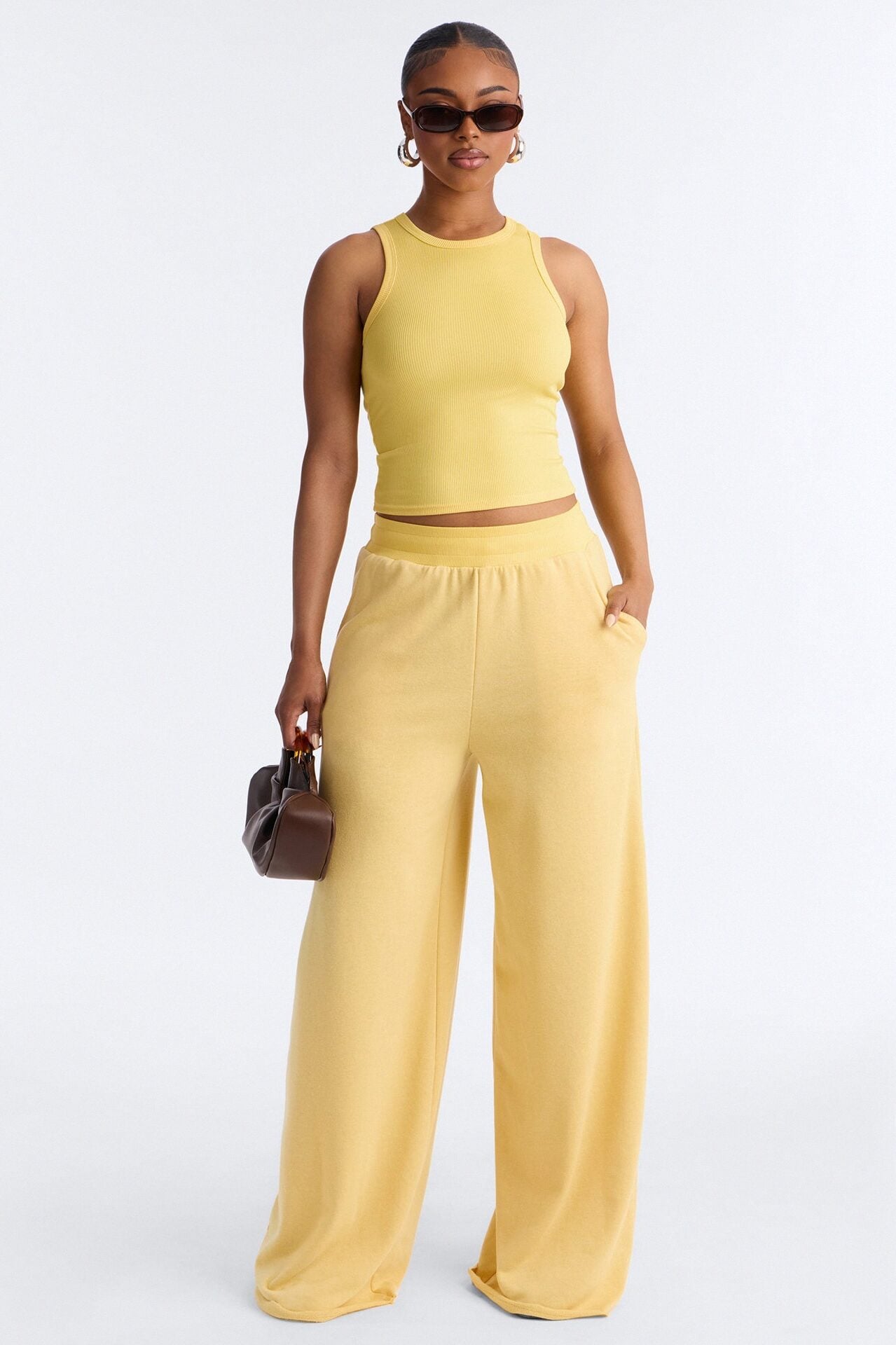 Valencia French Terry Pant Set - Yellow image 1
