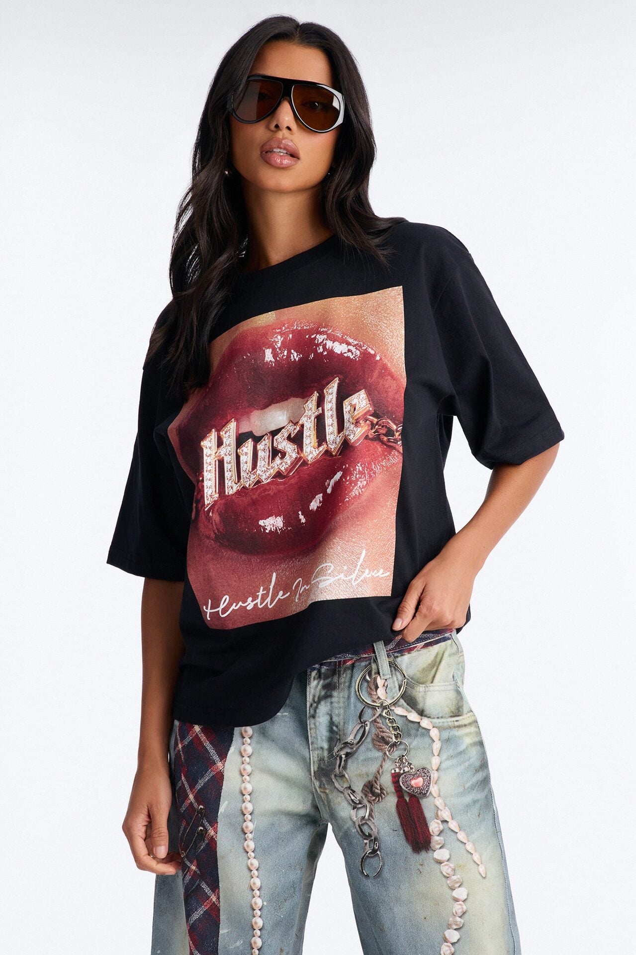 Hustle In Silence Tee - Black image 1