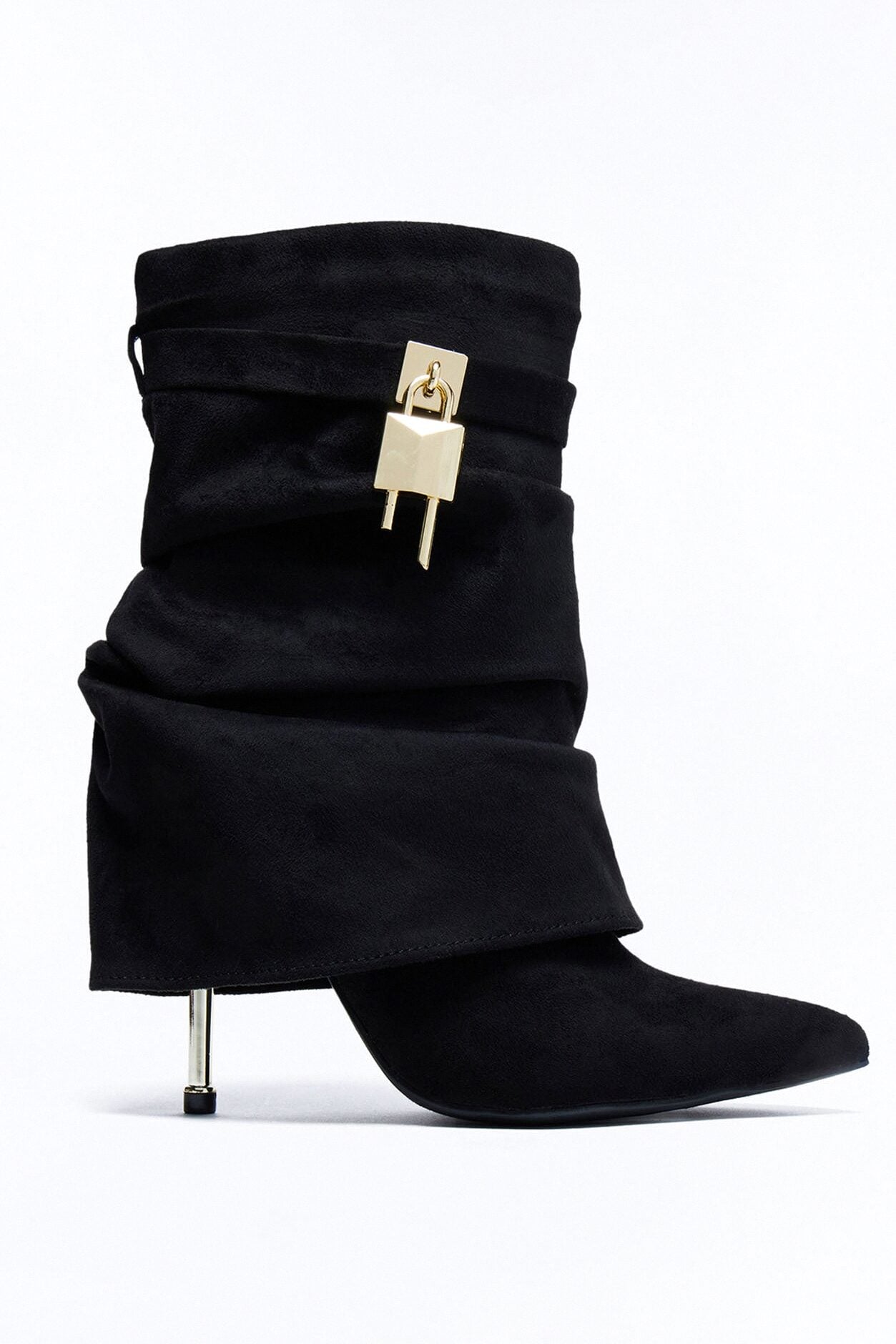 Alfie Ruched Overlay Boots - Black image 1