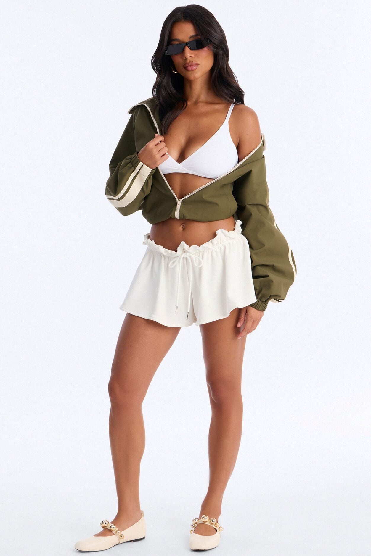 On The Go Low Rise Flowy Short - White image 1
