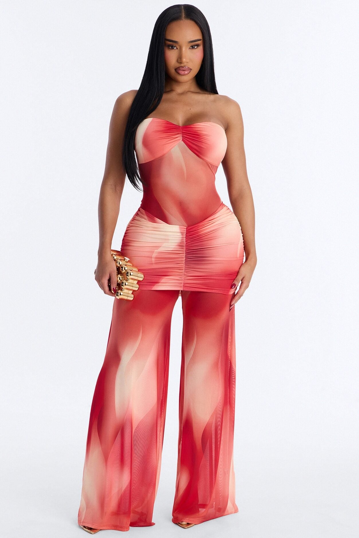 Orange Crush Mesh Jumpsuit - Orange image 1