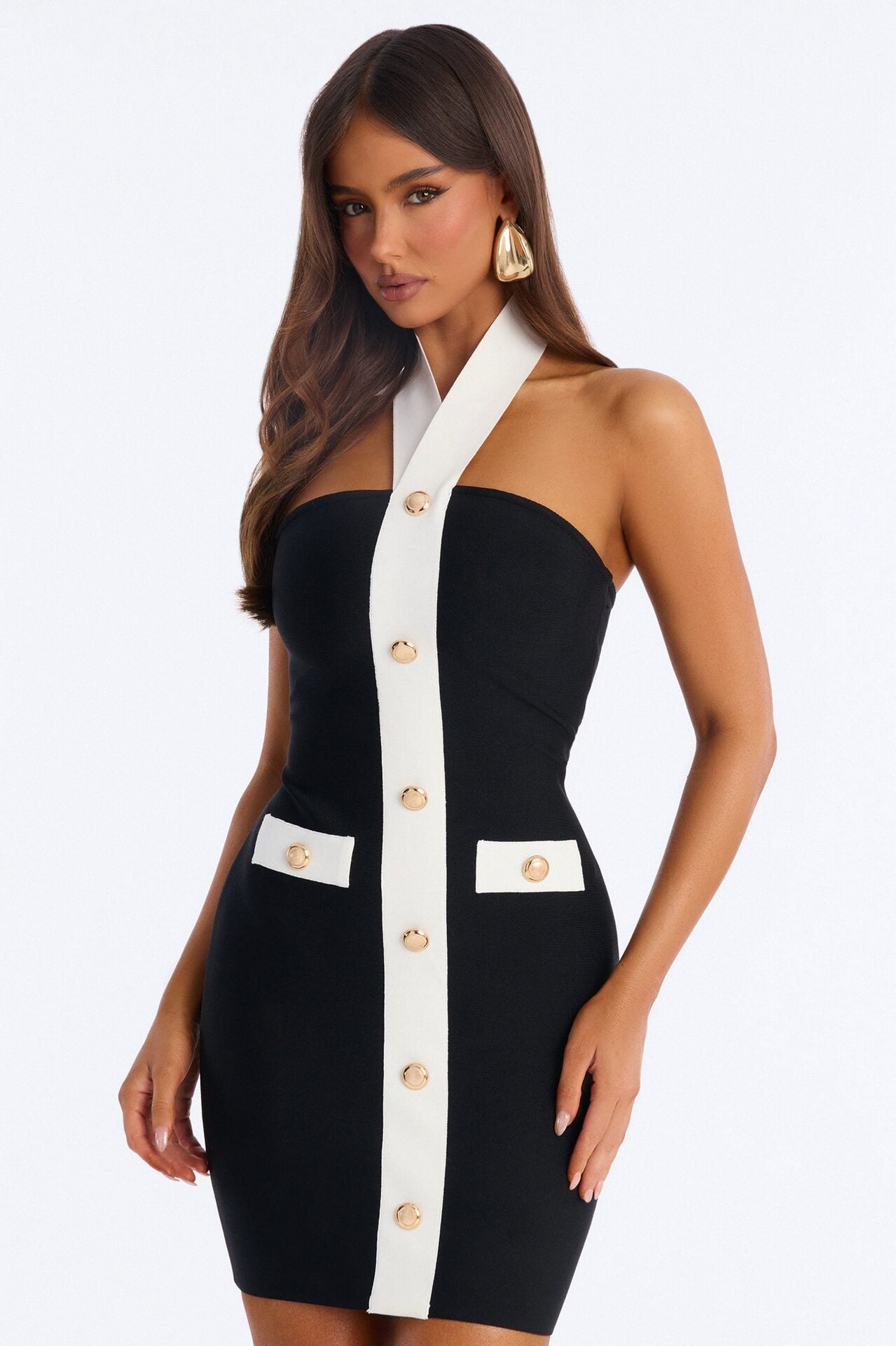 Kiki Sleeveless Bandage Mini Dress - Black/combo image 1