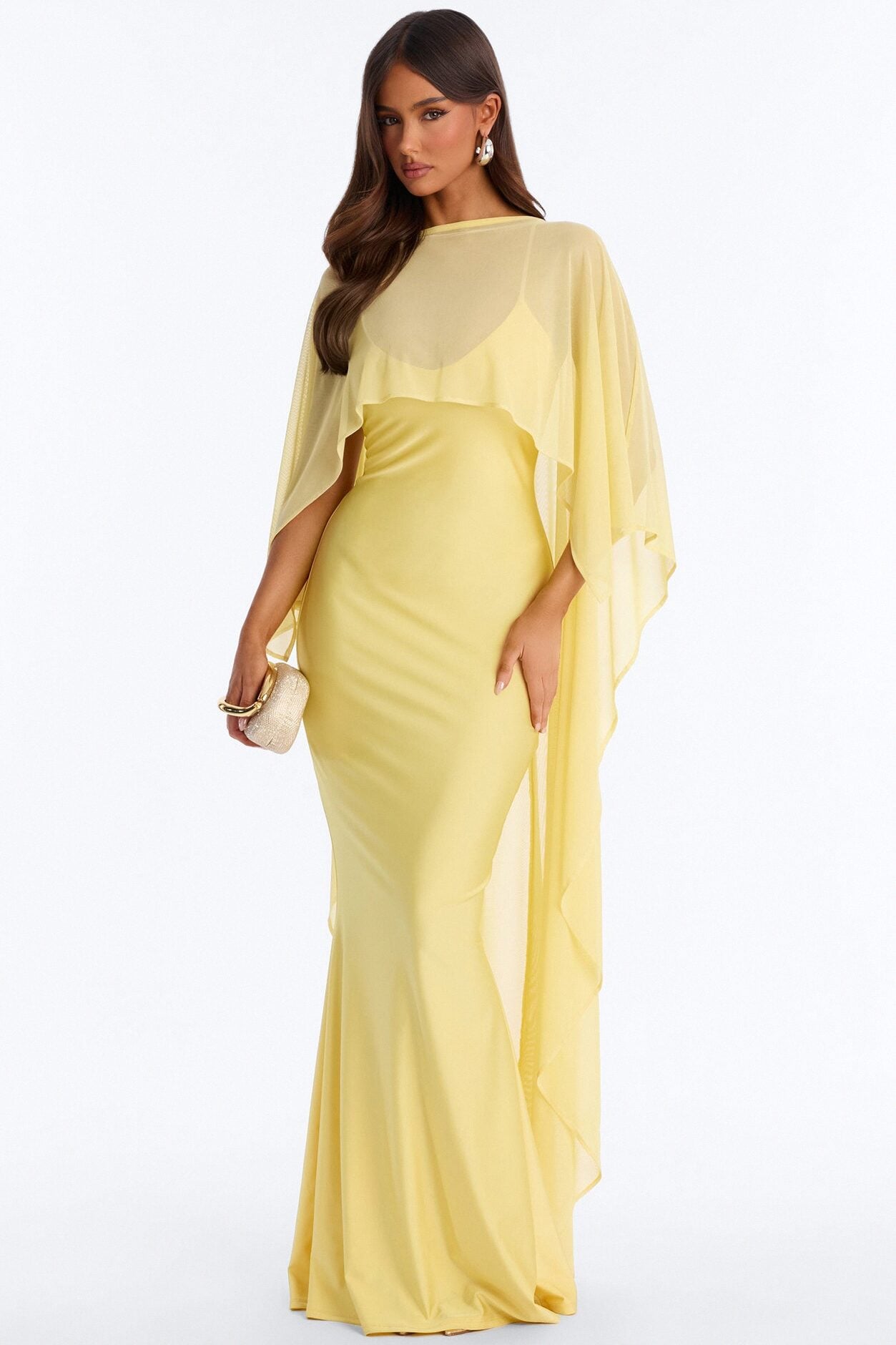 Staying True Satin Maxi Dress - Butter Yellow image 1