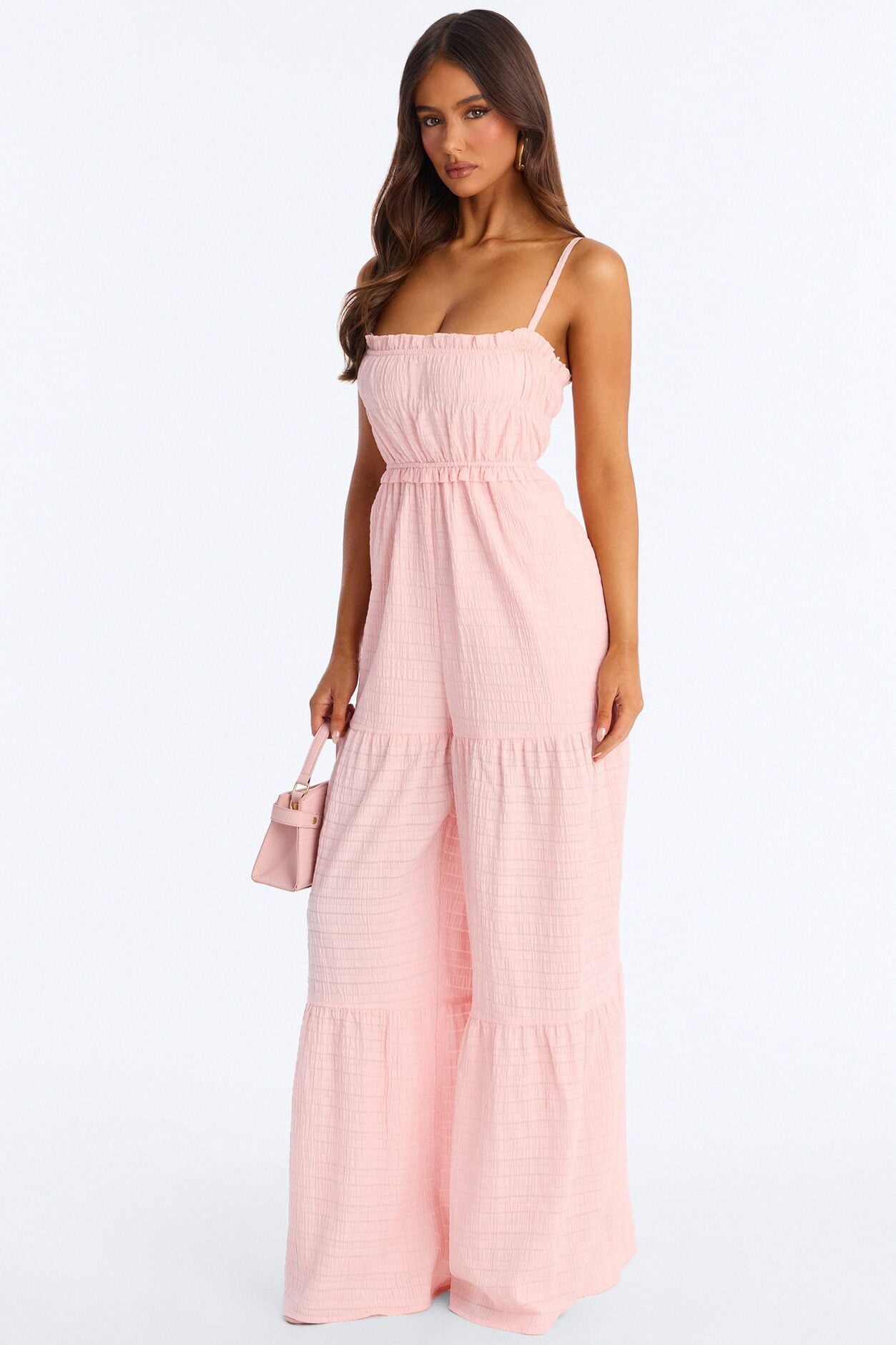 Marla Tiered Wide Leg Jumpsuit - Pink image 1