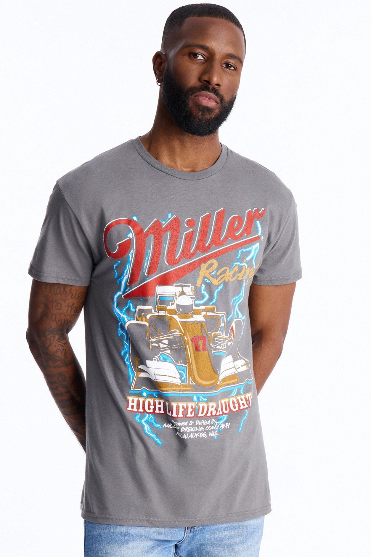 Miller Racing High Life Draught Short Sleeve Tee - Charcoal image 1