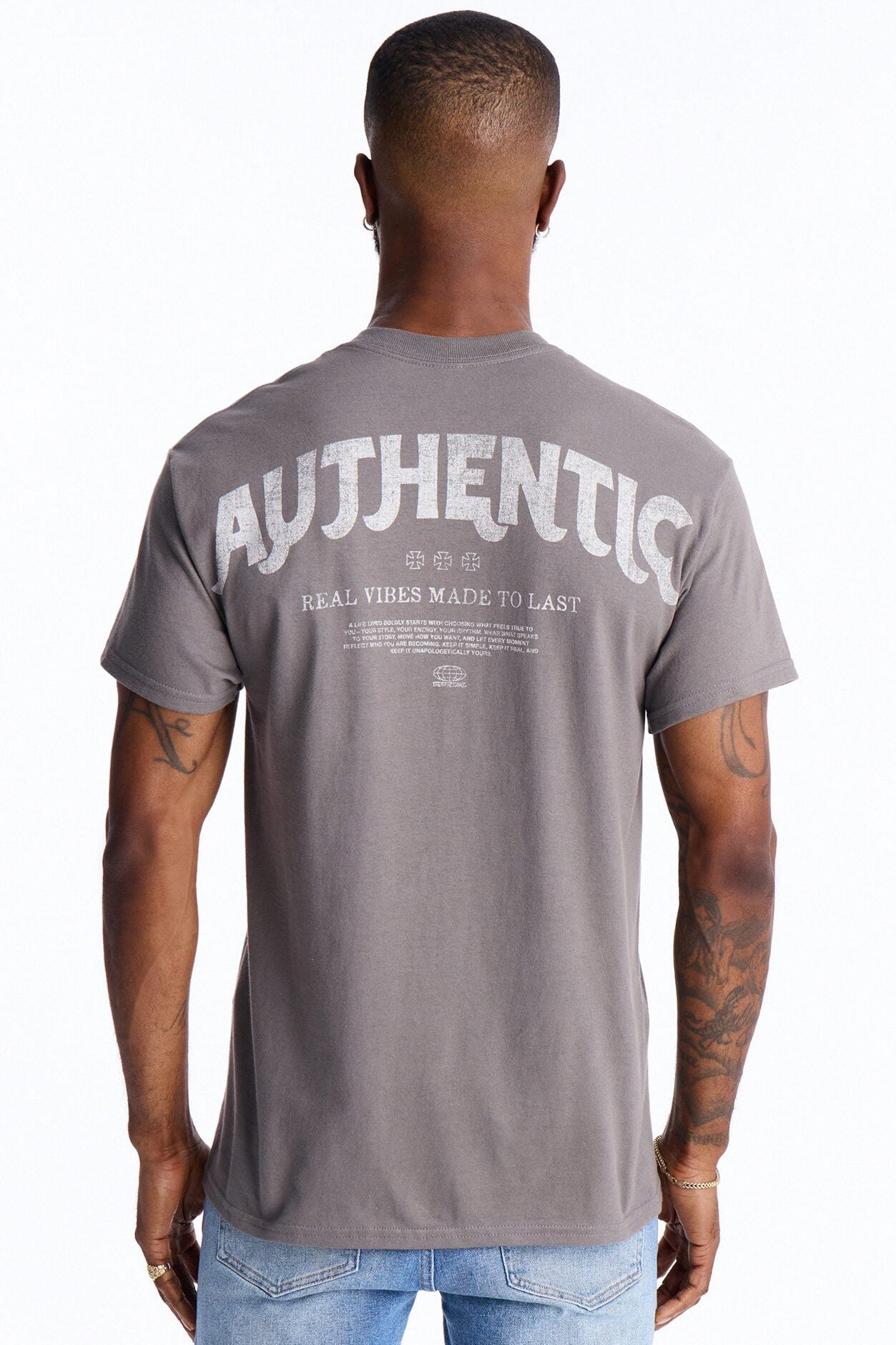 Authentic Vibes Short Sleeve Tee - Charcoal image 1