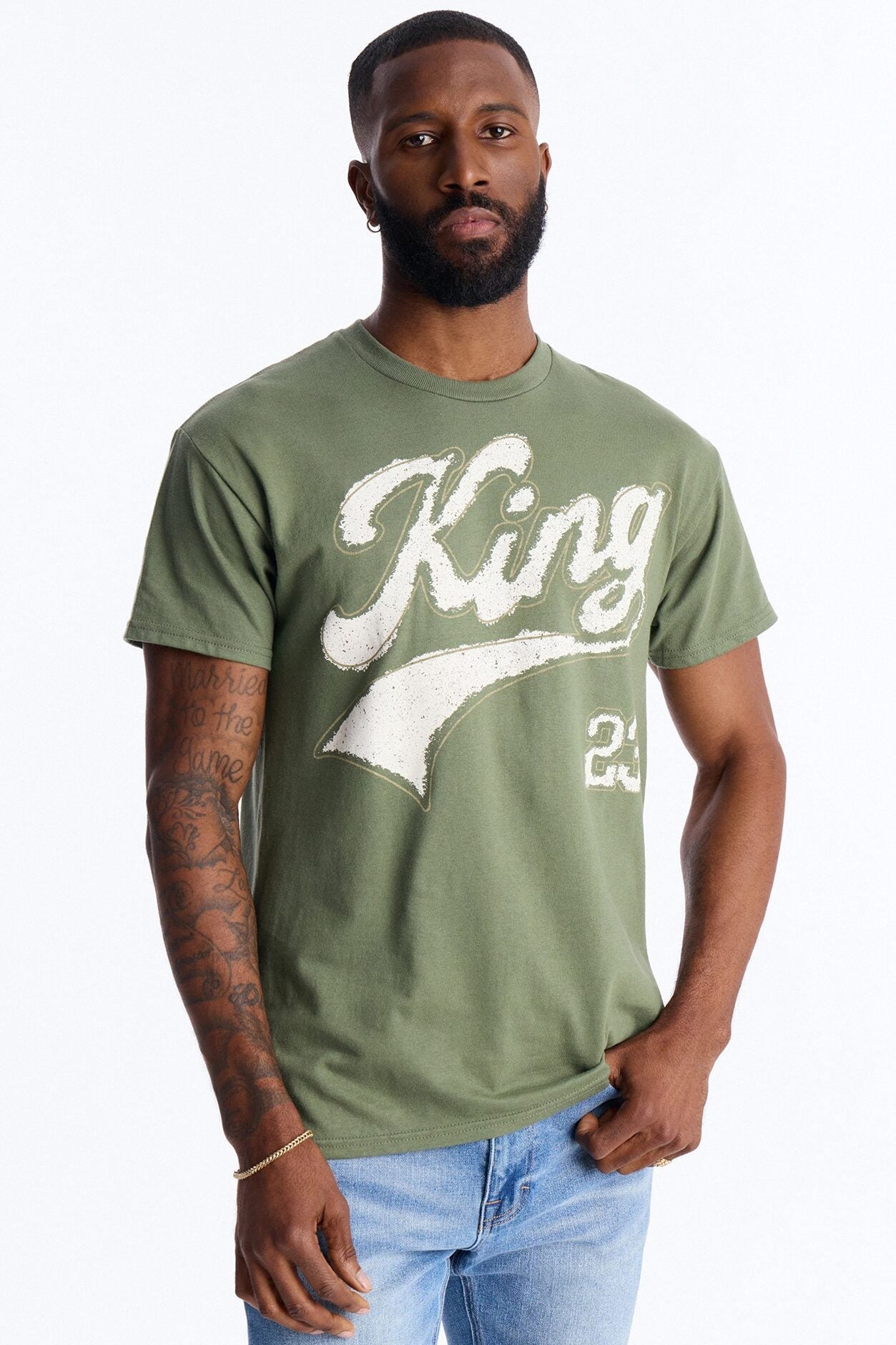 King Type Short Sleeve Tee - Olive image 1
