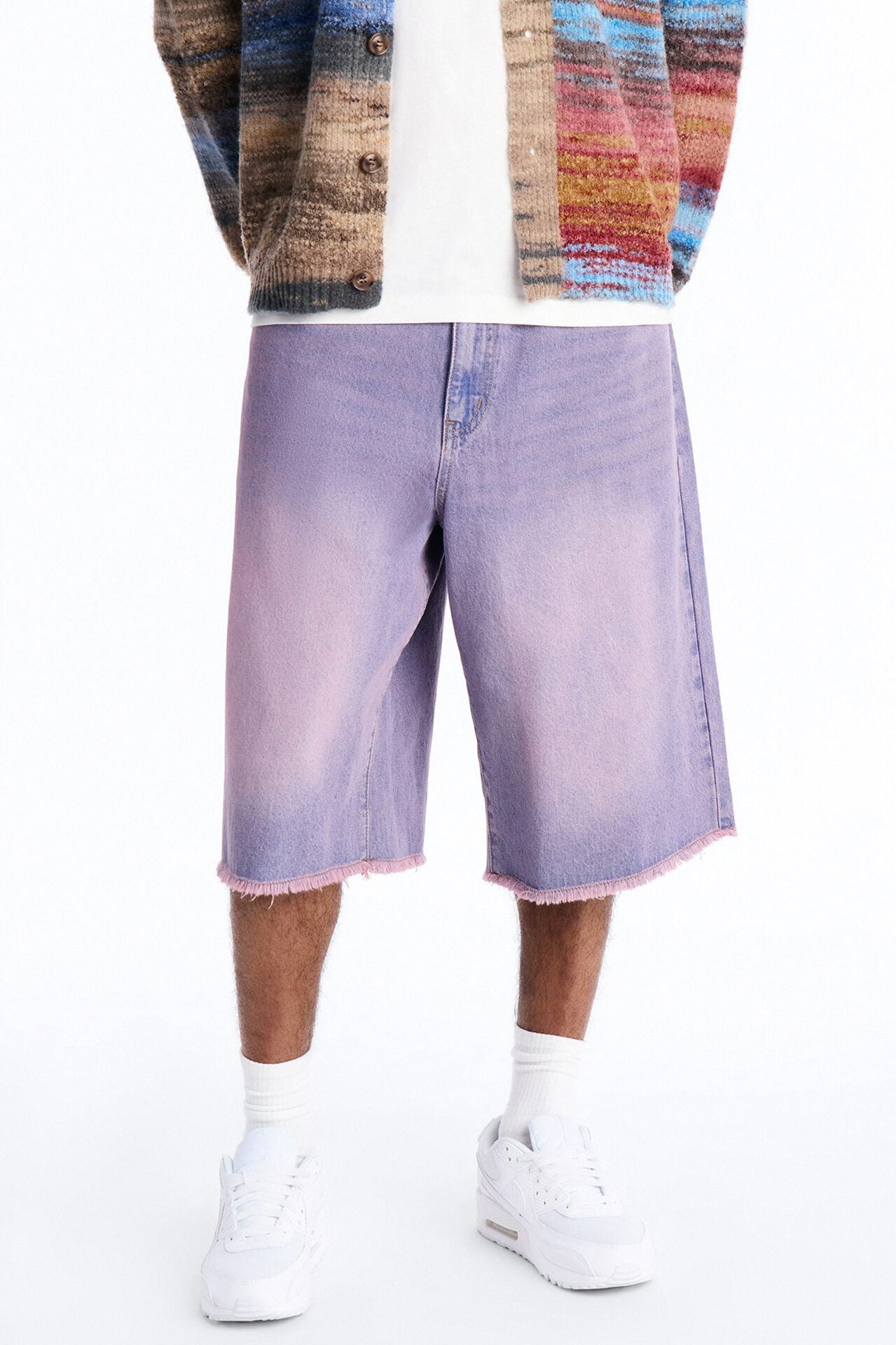 Baggy Miami Fade Denim Short - Pink image 1