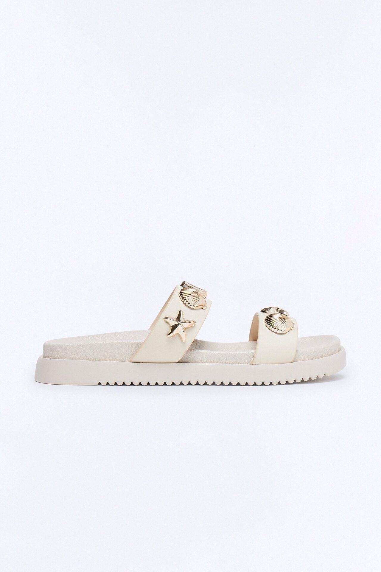 Zoiey Shell Slides - Beige image 1