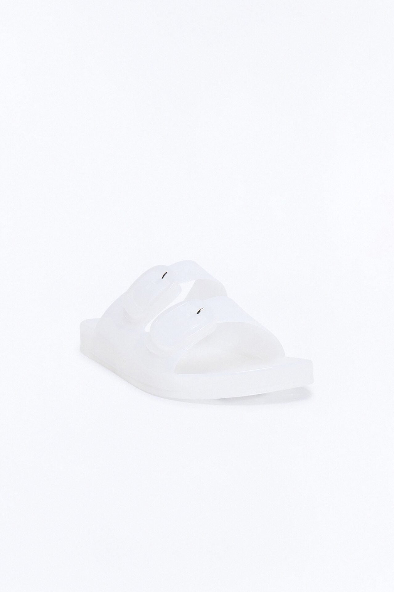 Allie Double Buckle Slides - White image 1
