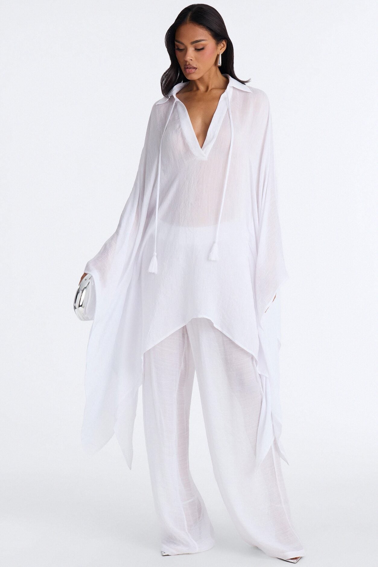 Addison Linen Pant Set - White image 1