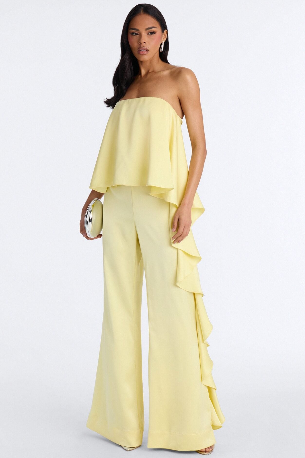 Sylva Draped Wide Leg Jumpsuit - Yellow image 1