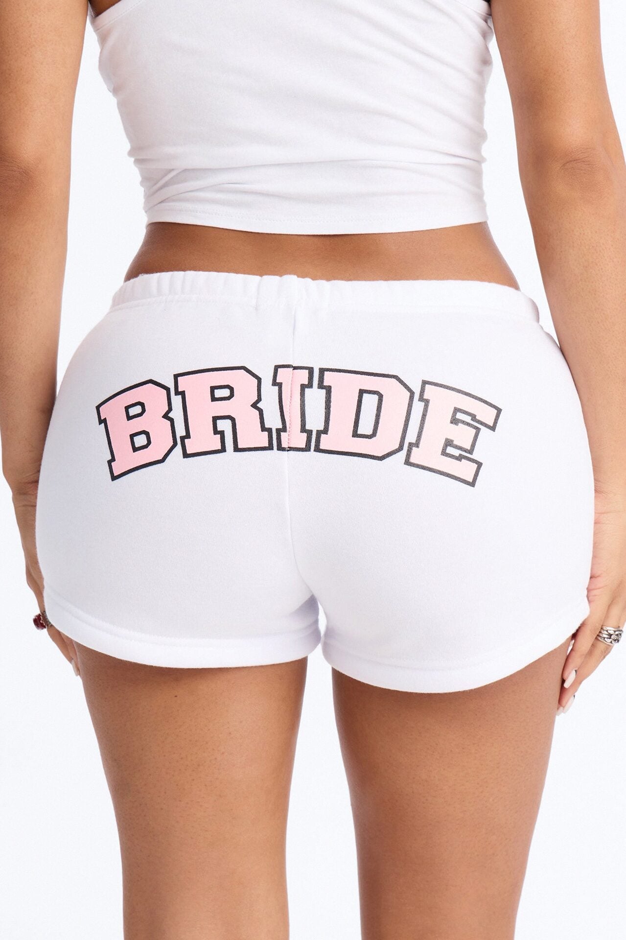Bride Sweatshort - White/Pink image 1