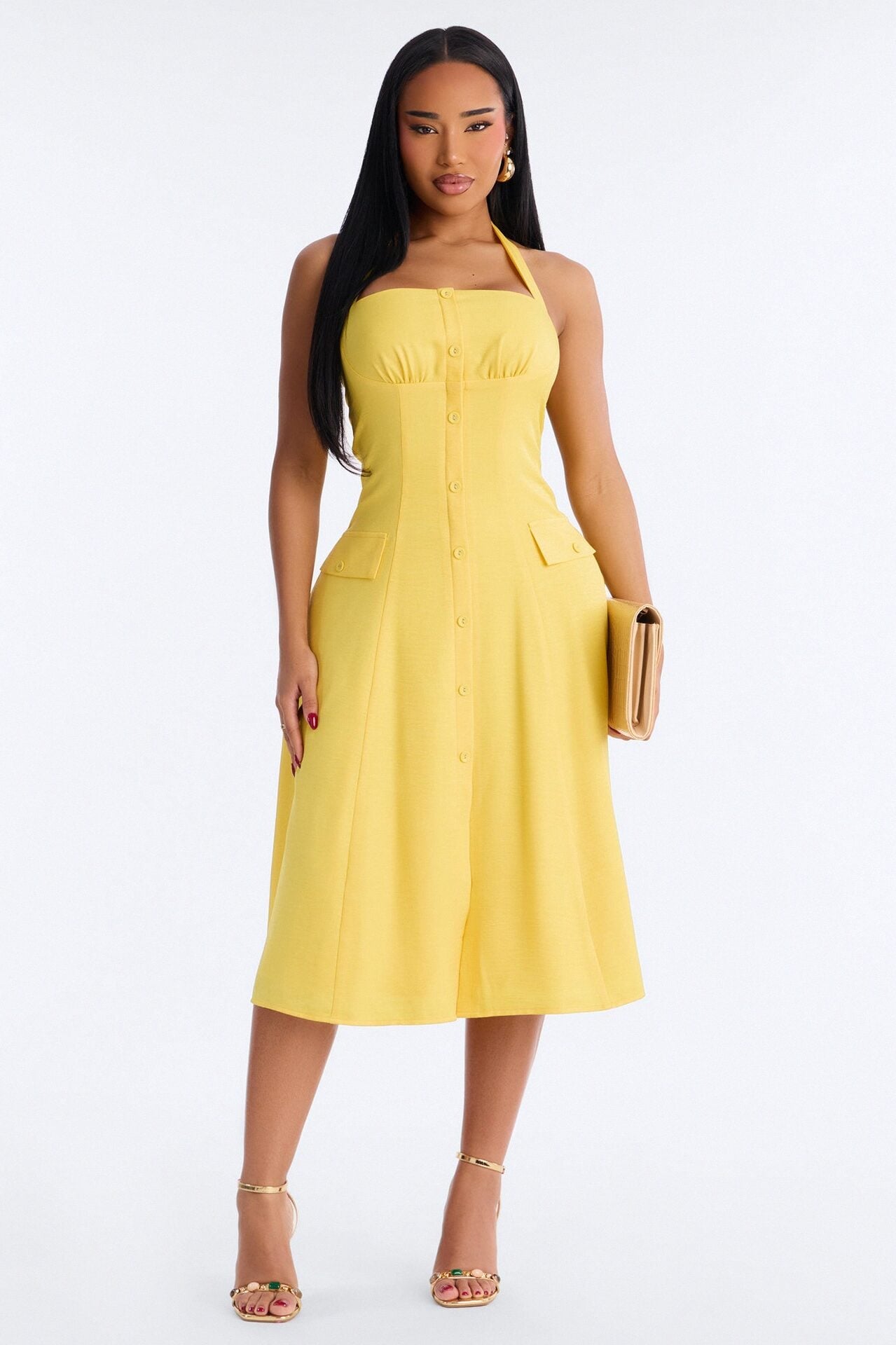 Christine Halter Midi Dress - Yellow image 1