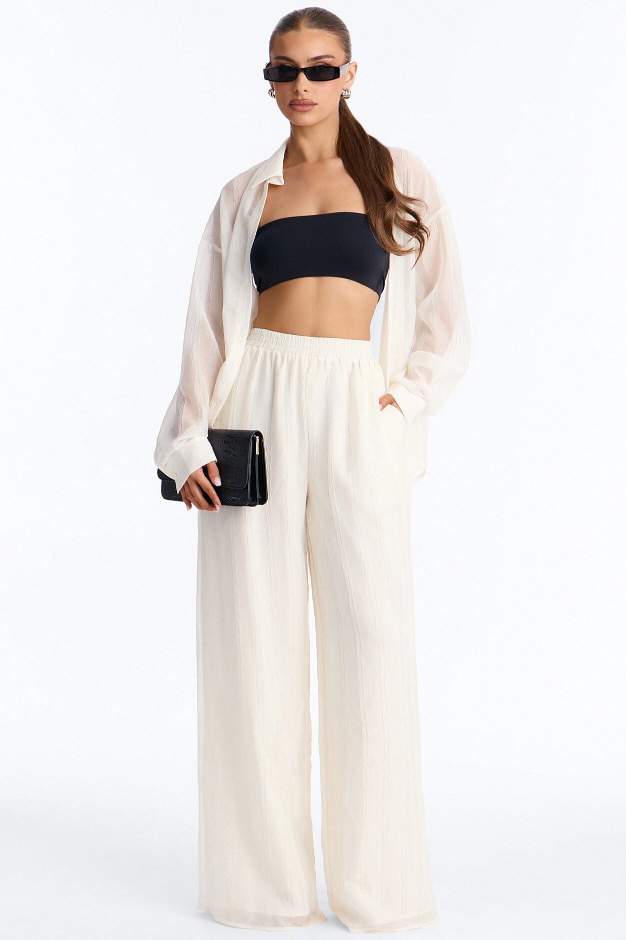 She's So Sheer Pant Set - Ivory image 1
