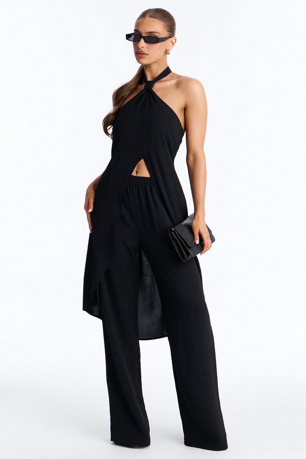 Born For This Halter Pant Set - Black image 1