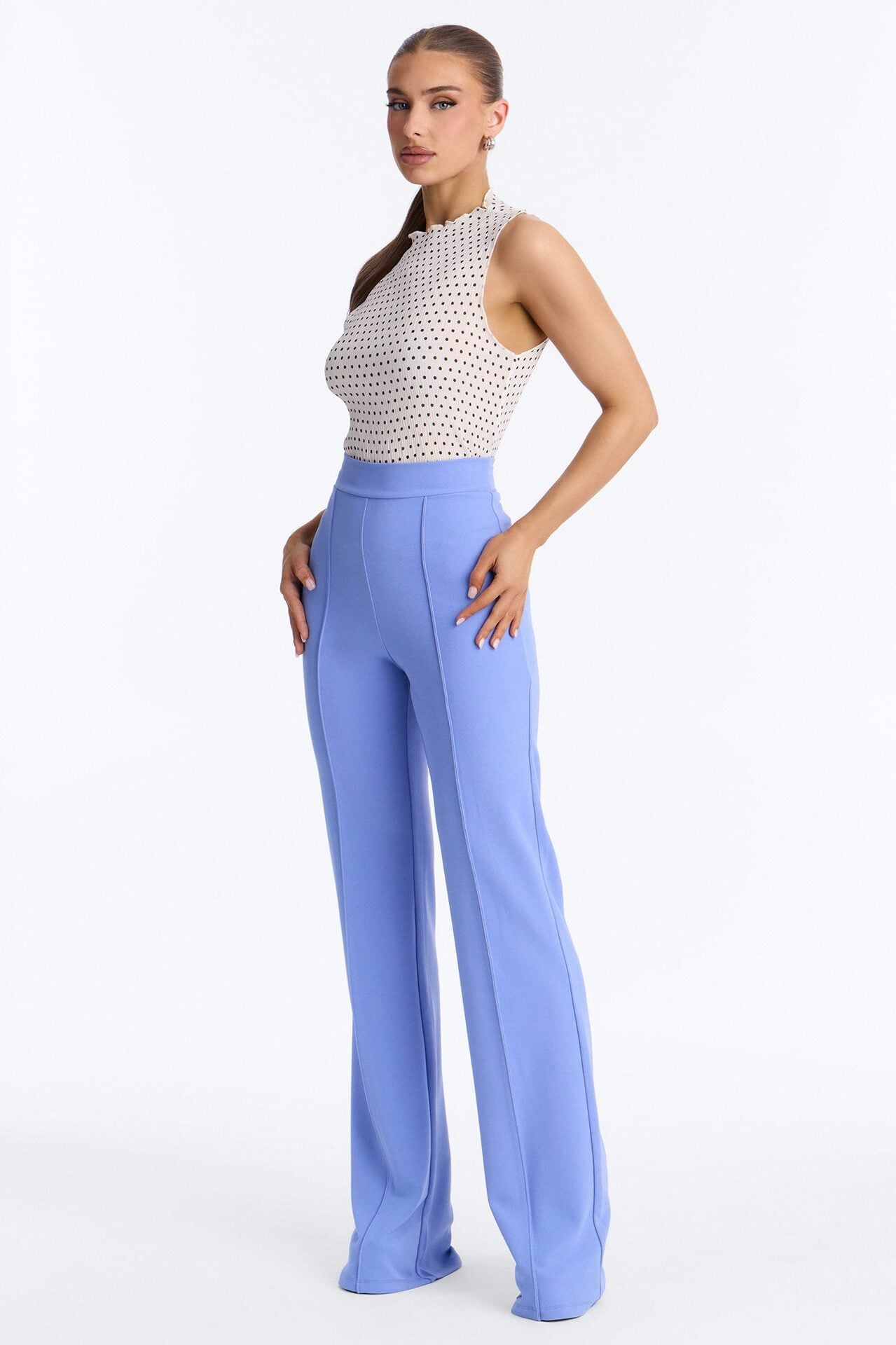 Tall Victoria High Waisted Dress Pants - Periwinkle image 1