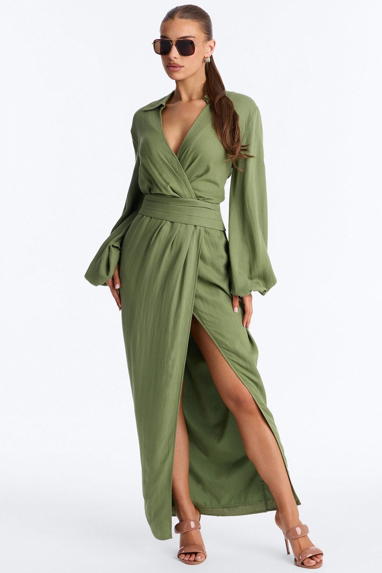 Tiana Shirt Maxi Dress - Olive image 1