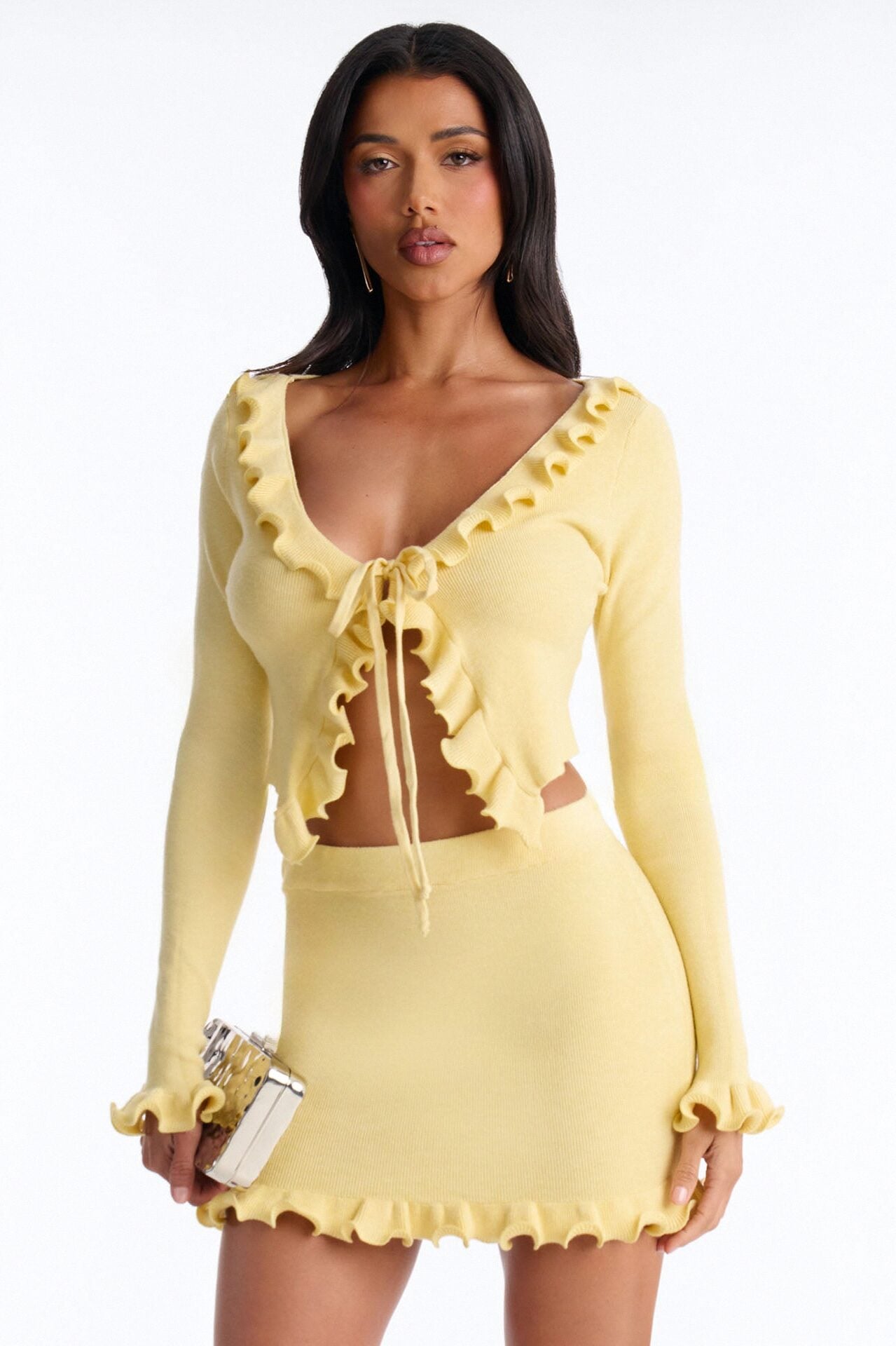Lilian Ruffled Sweater Skirt Set - Yellow image 1