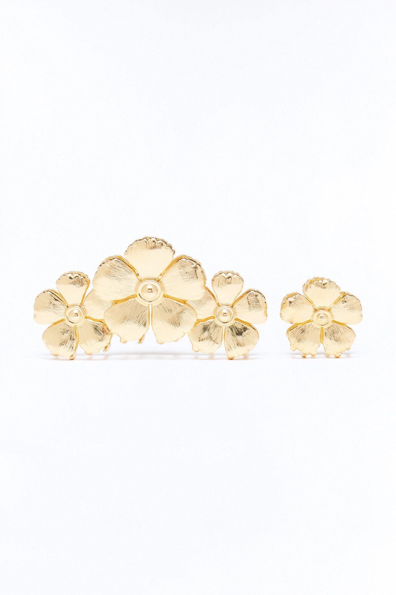 Sunset Flowers Claw Hair Clip 2 Piece Set - Gold image 1