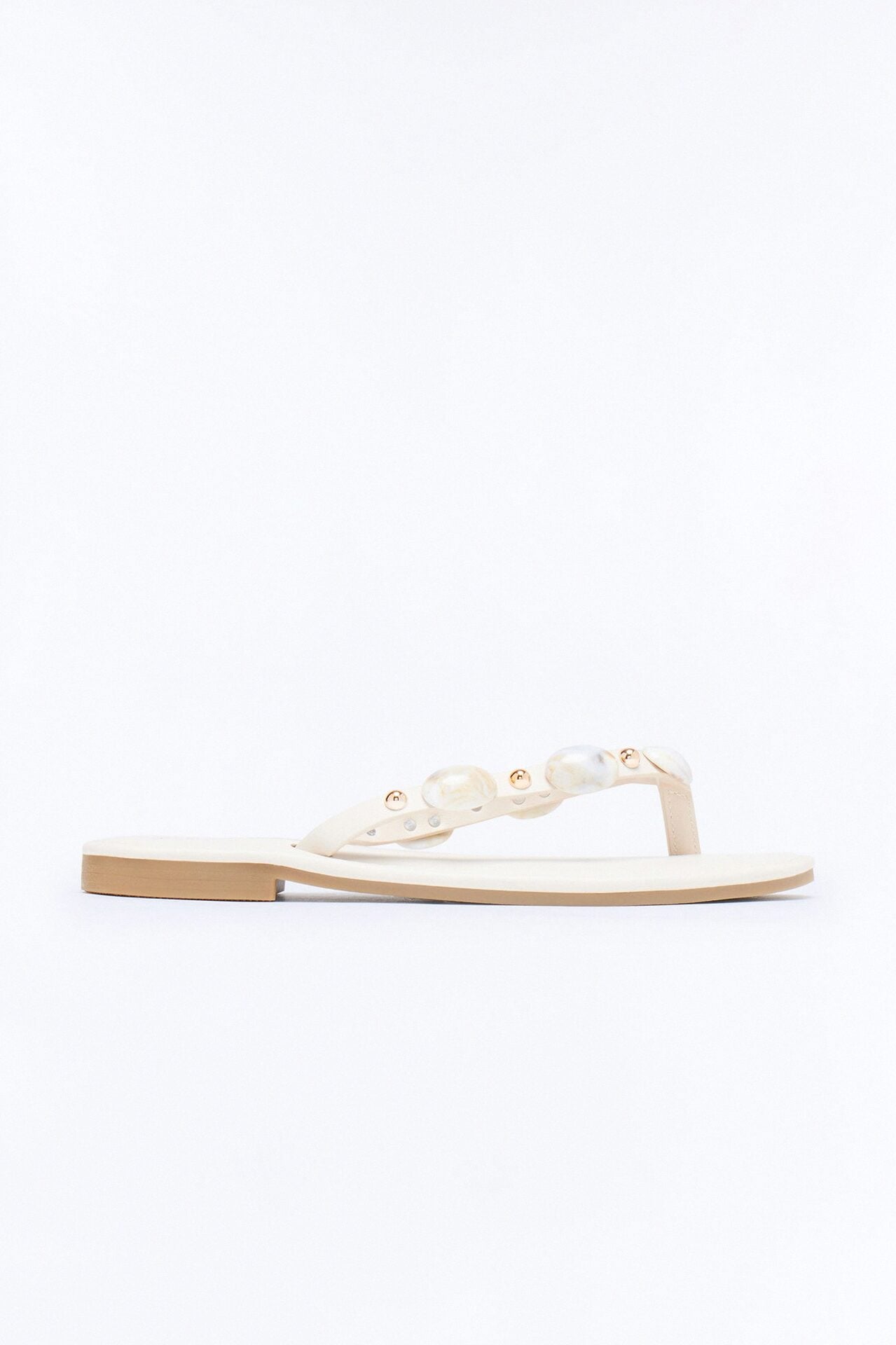 Amalfi Beaded Flip Flops - Ivory image 1