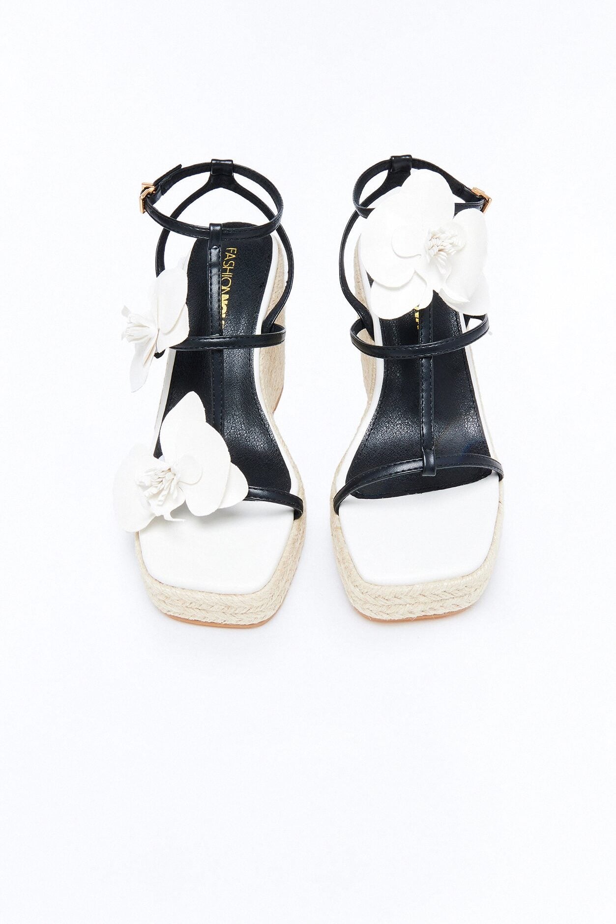 Rerun Flower Jute Wedges - Black image 1