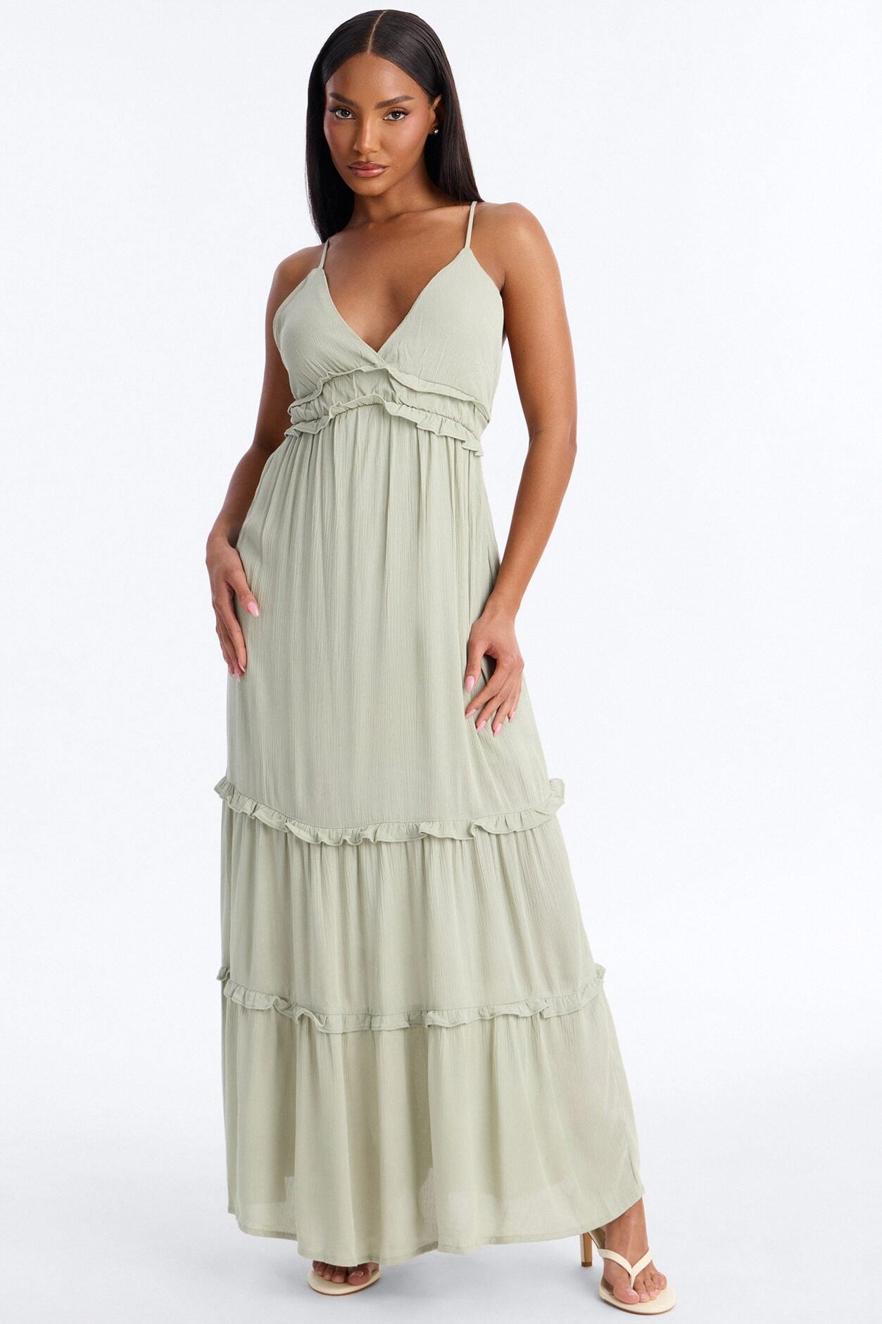 Simone Chiffon Maxi Dress - Sage image 1
