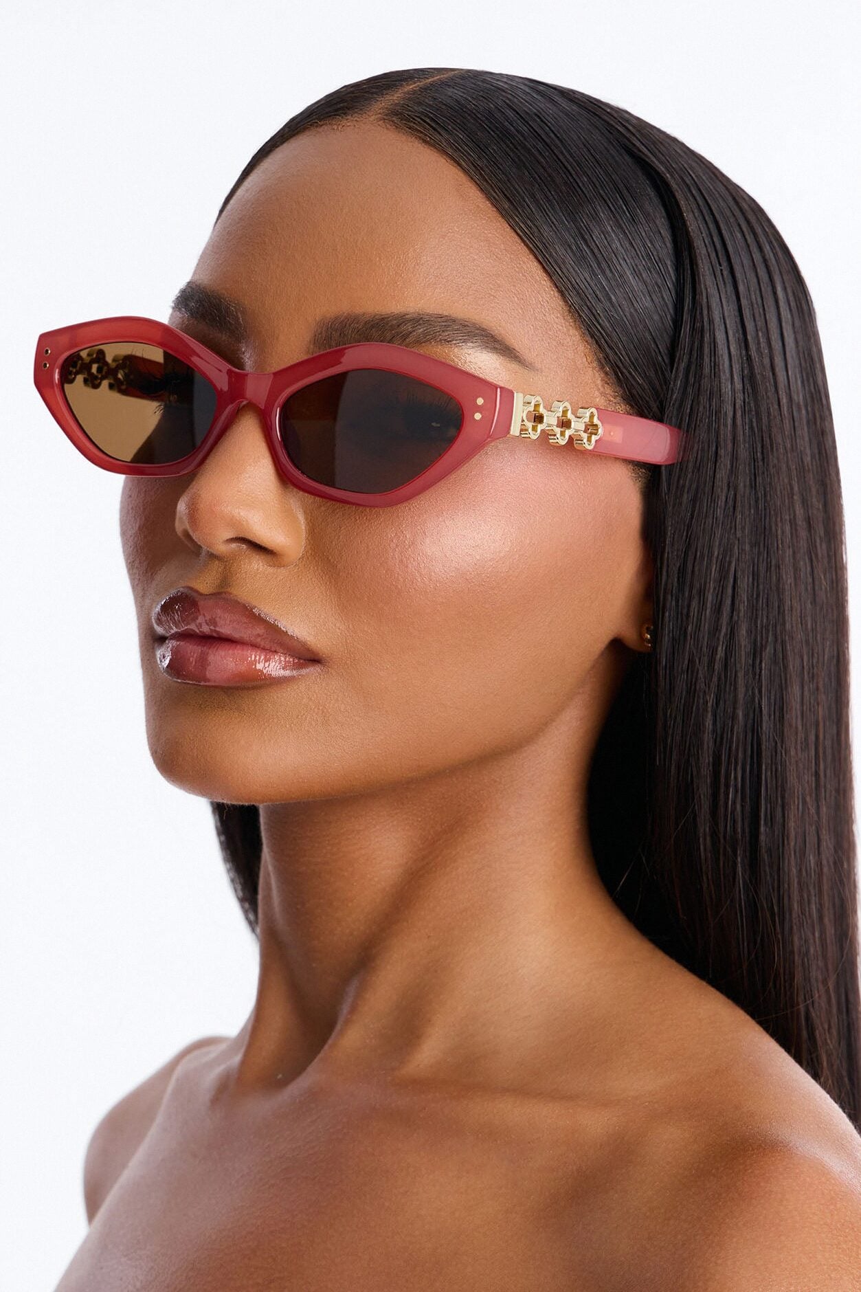 Classy Act Cat Eye Sunglasses - Mauve image 1
