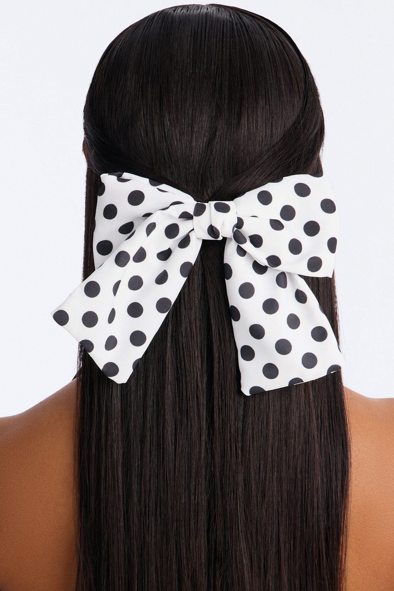 On The Dot Bow Hair Clip - White/combo image 1